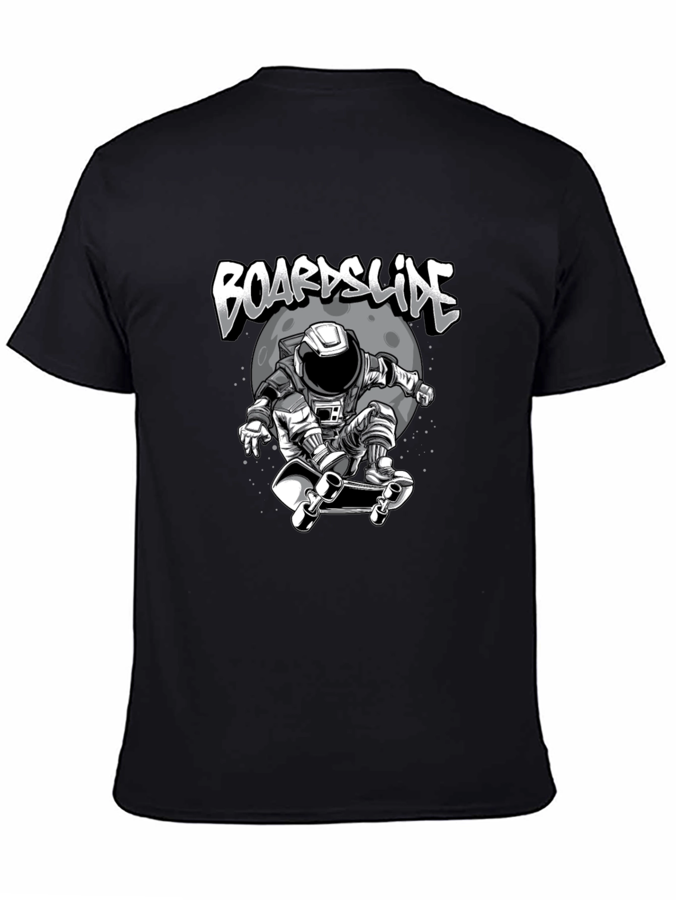Astronaut Skateboarder Black T-Shirt