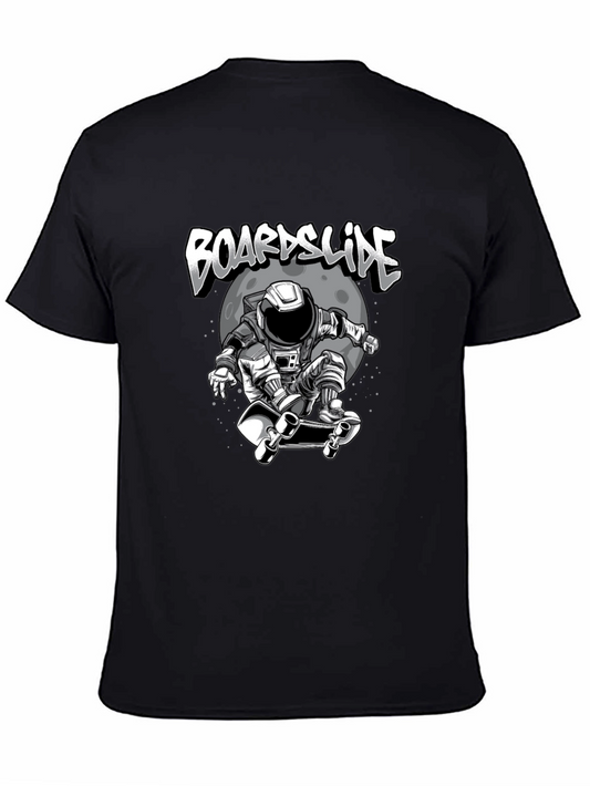 Astronaut Skateboarder Black T-Shirt