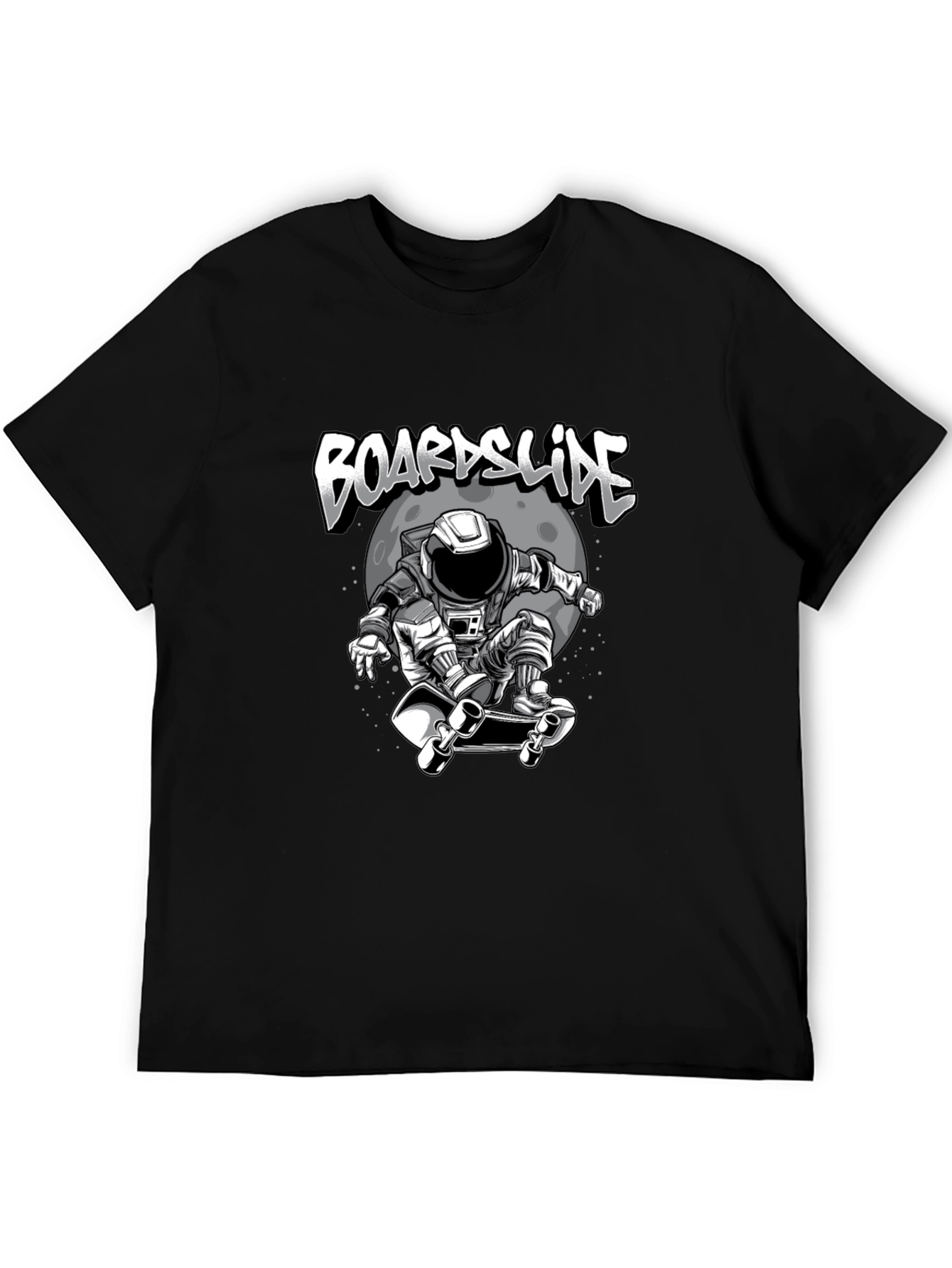 Astronaut Skateboarder Black T-Shirt