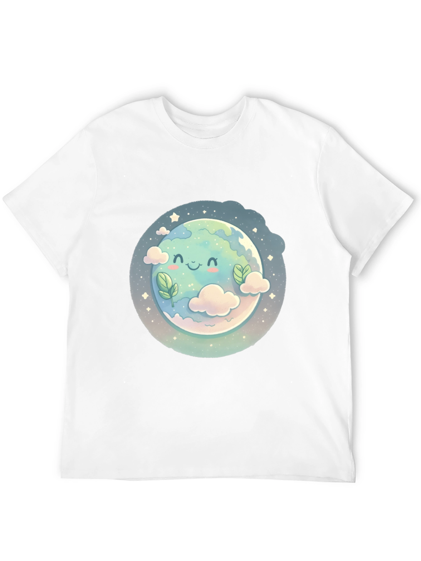 Cute Earth Cartoon Graphic T-Shirt