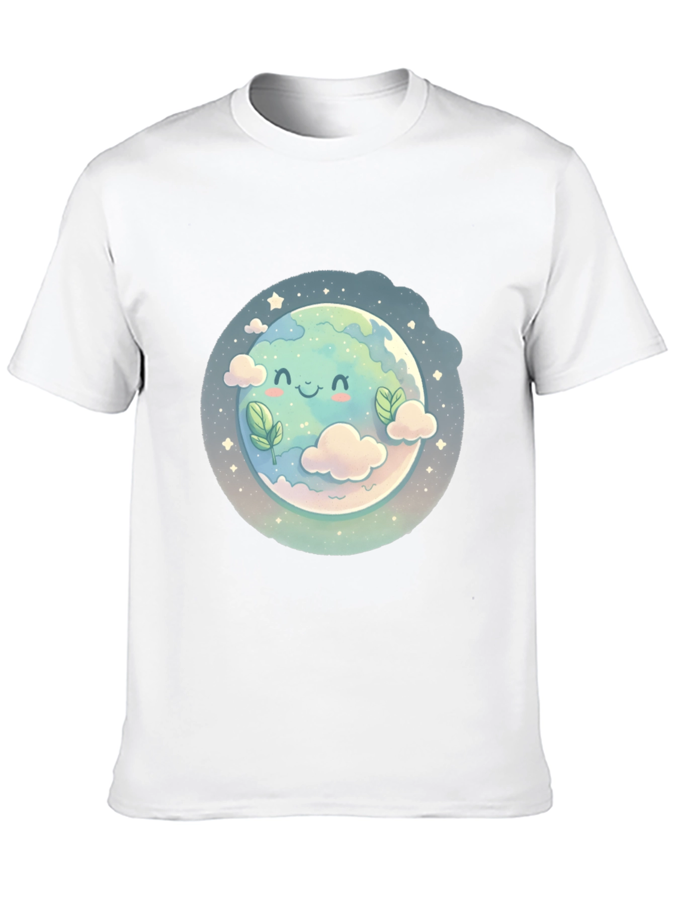 Cute Earth Cartoon Graphic T-Shirt