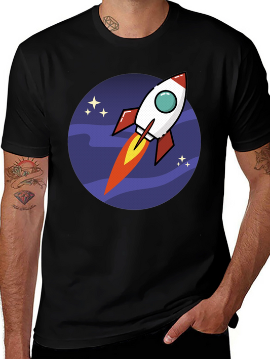 Rocket in Space T-Shirt - Fun Design