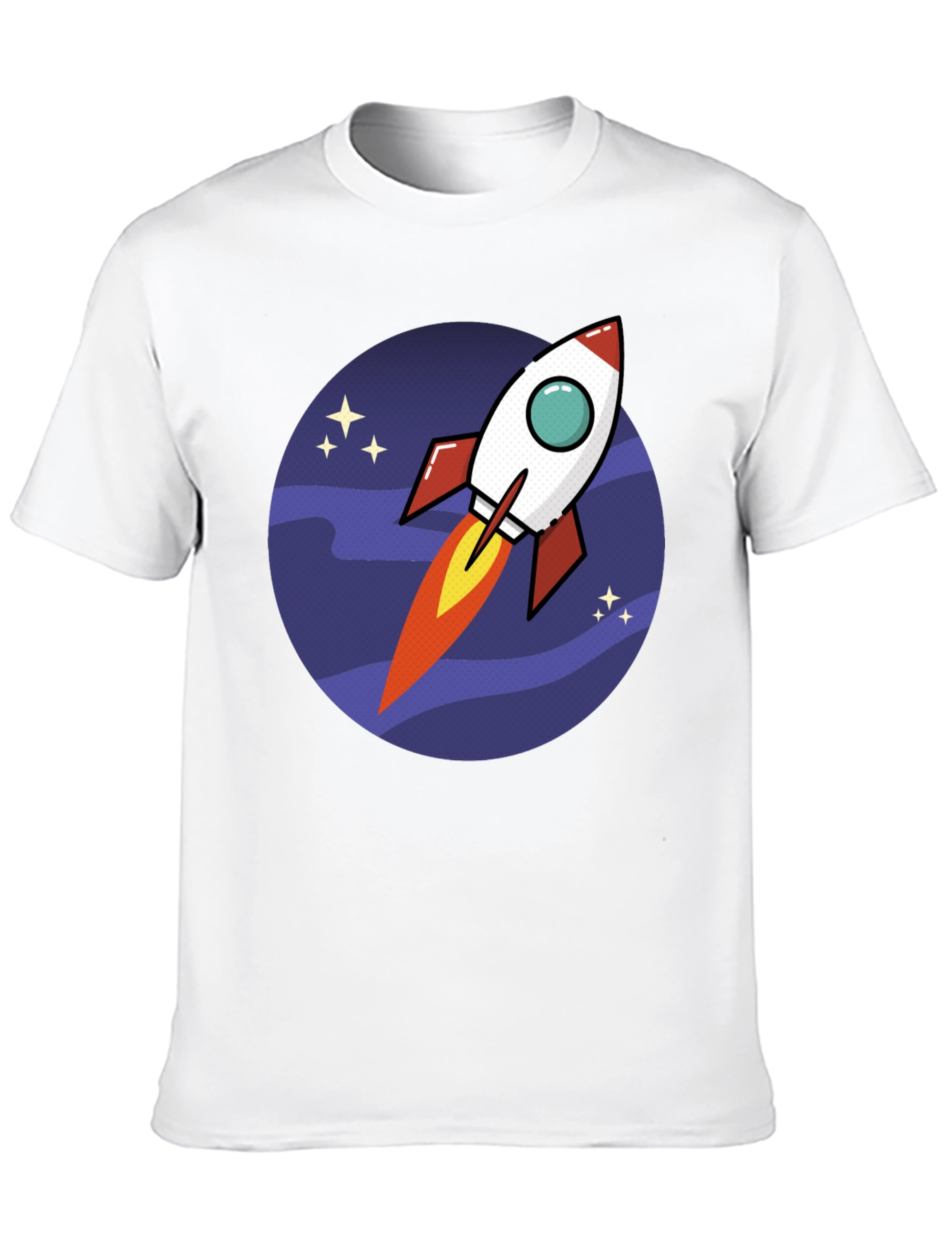 Rocket in Space T-Shirt - Fun Design
