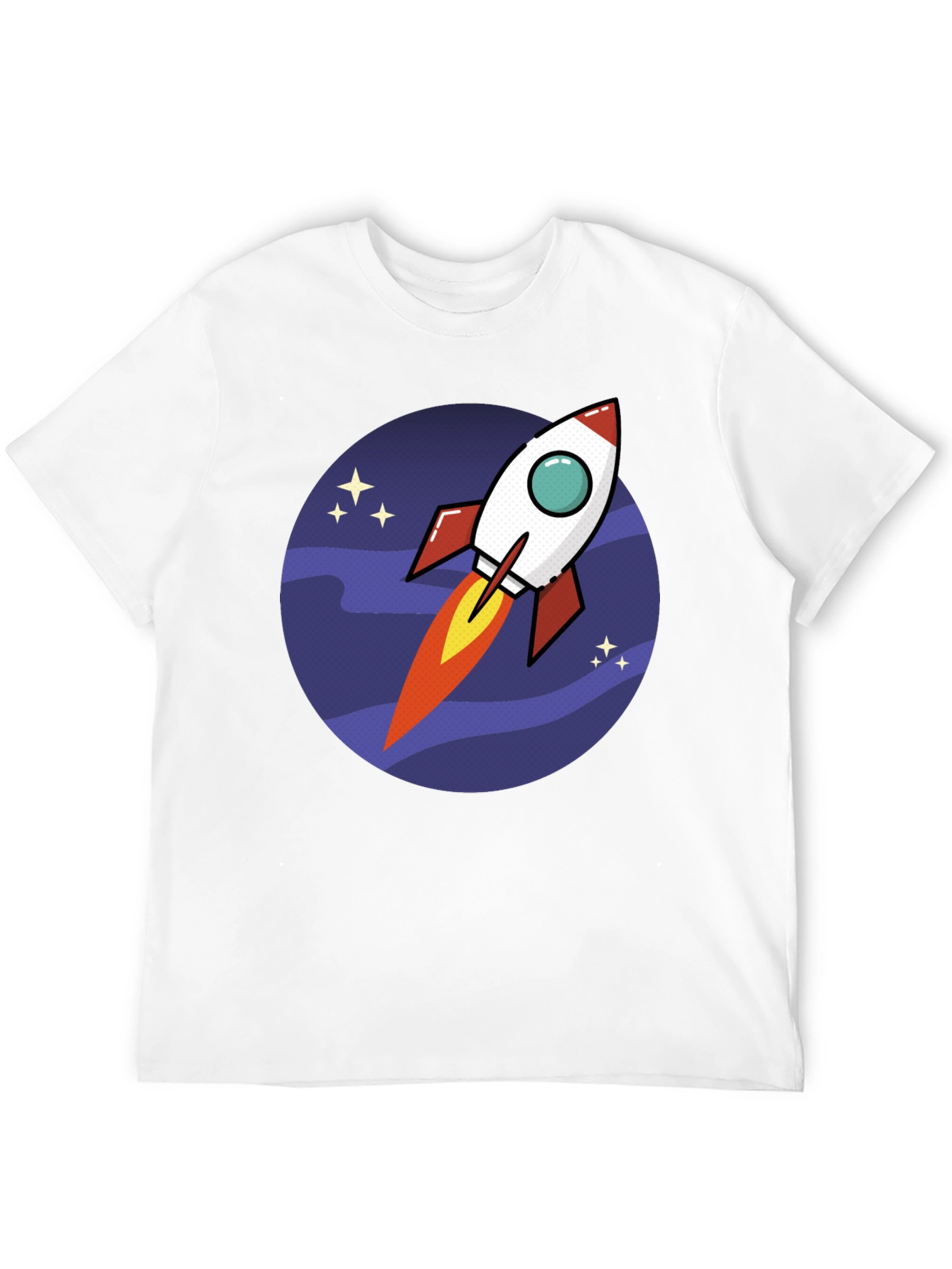 Rocket in Space T-Shirt - Fun Design