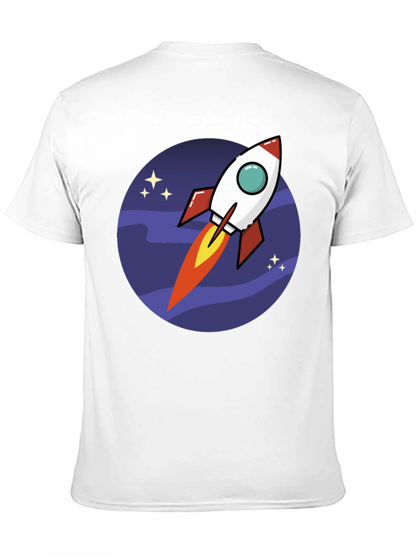 Rocket in Space T-Shirt - Fun Design