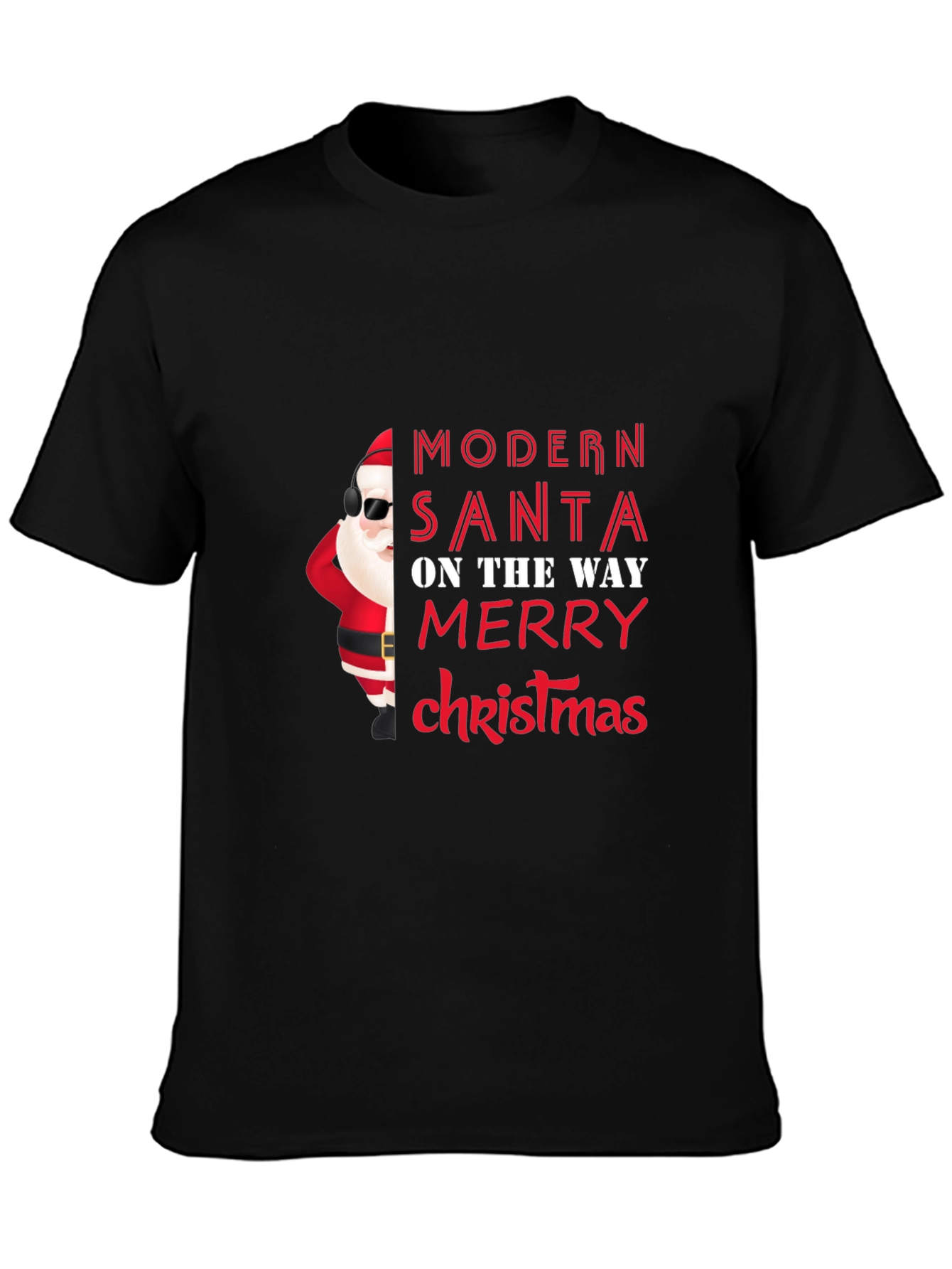 Modern Santa Christmas T-Shirt - Festive Holiday Tee