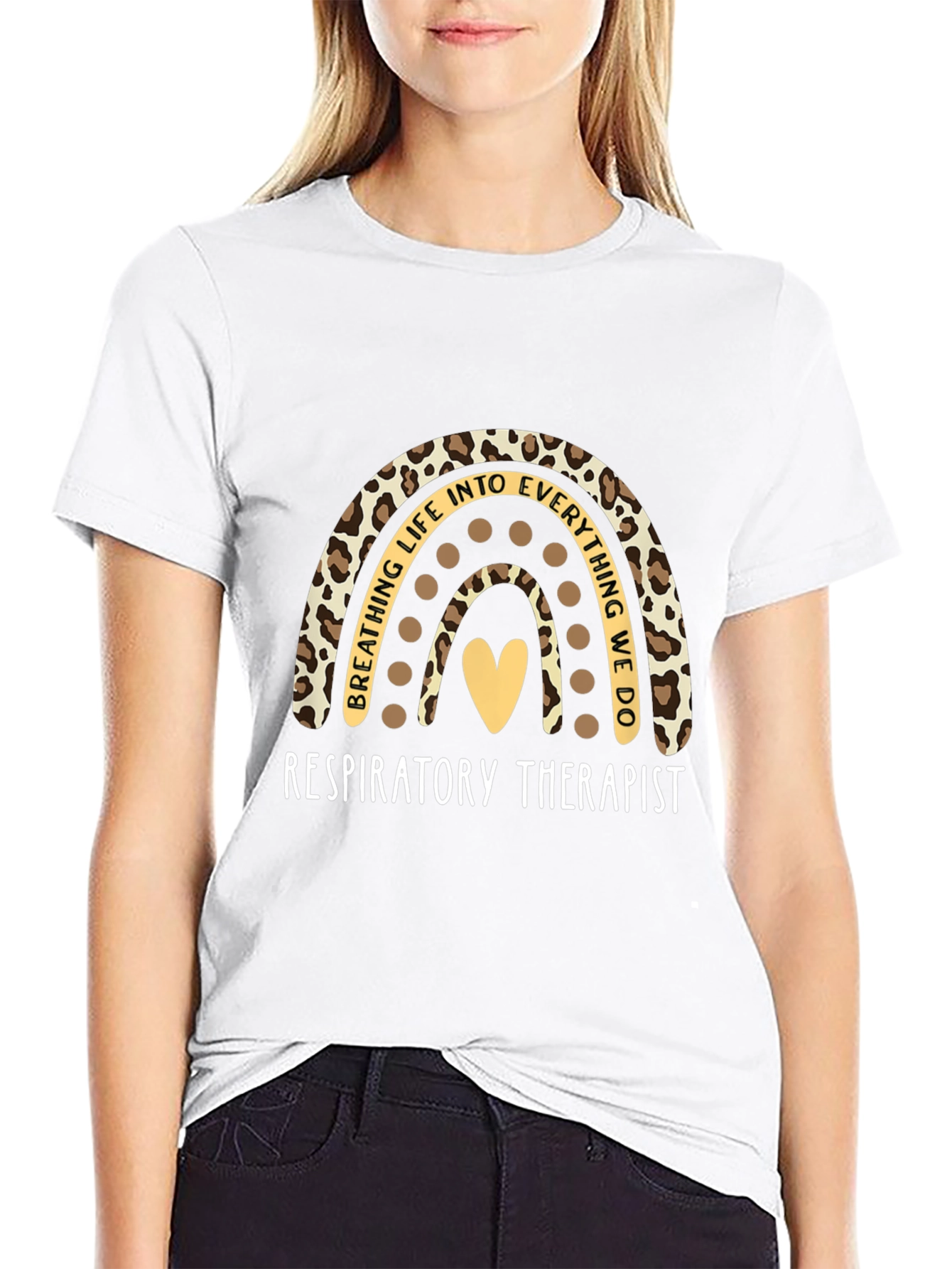 Respiratory Therapist Leopard Rainbow T-Shirt