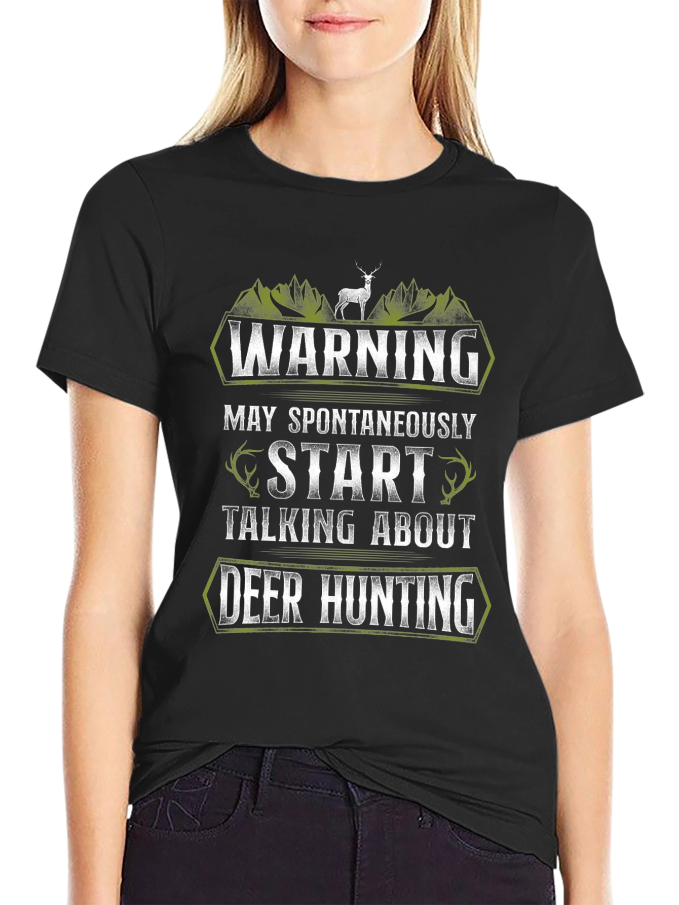 Deer Hunting Graphic Tee - Warning Funny Gift