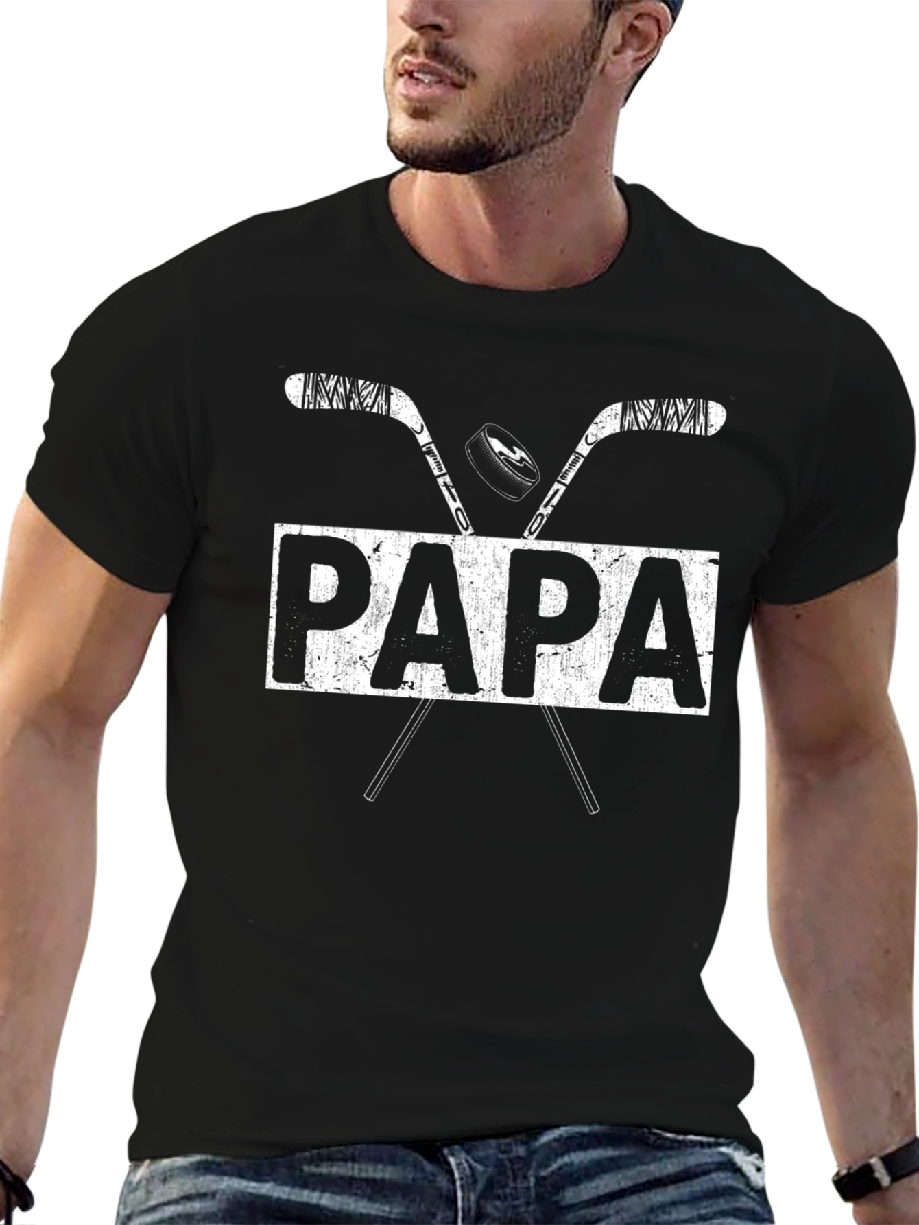 Papa Hockey T-Shirt - Hockey Dad Tee