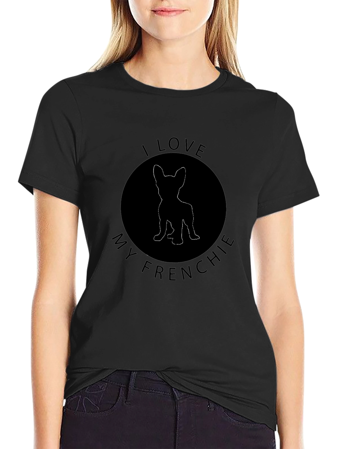 I Love My Frenchie T-Shirt - Black Graphic Tee