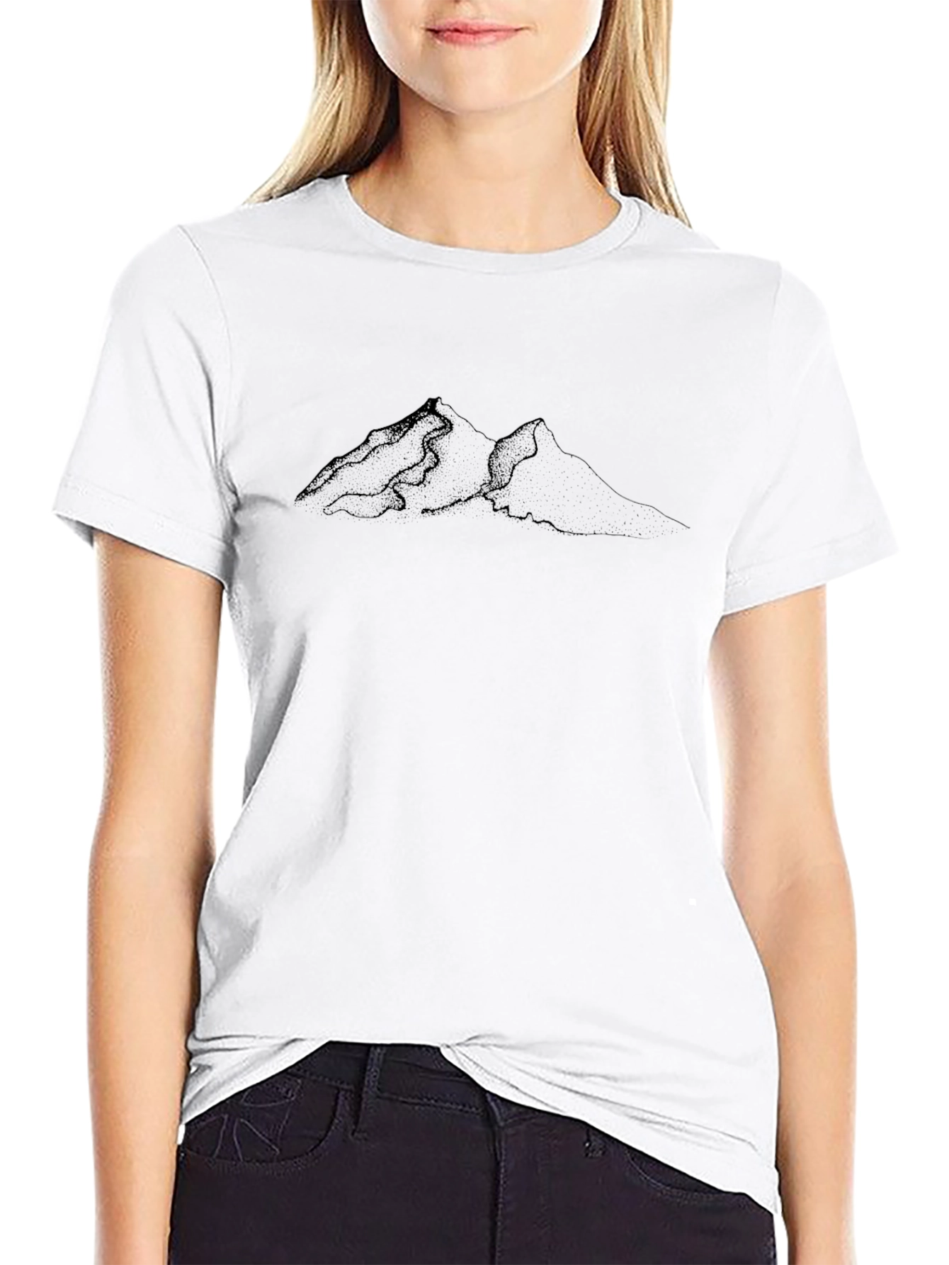 Black Mountain Line Art Tee