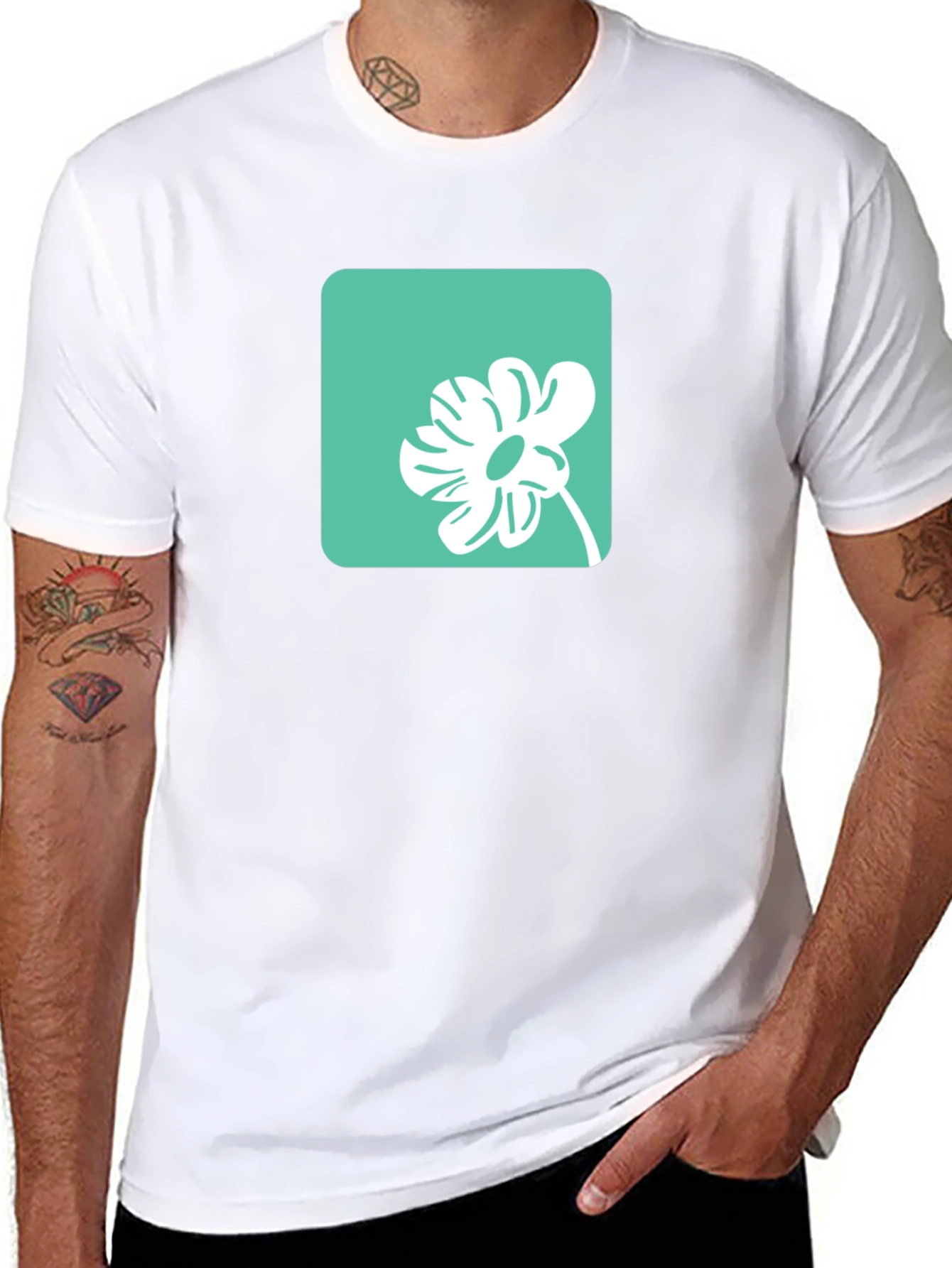 Modern Flower Graphic Tee - Casual Style
