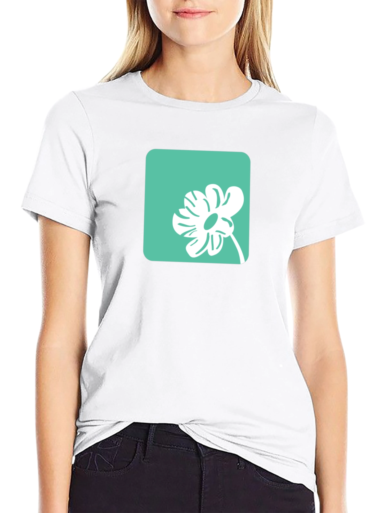 Modern Flower Graphic Tee - Casual Style