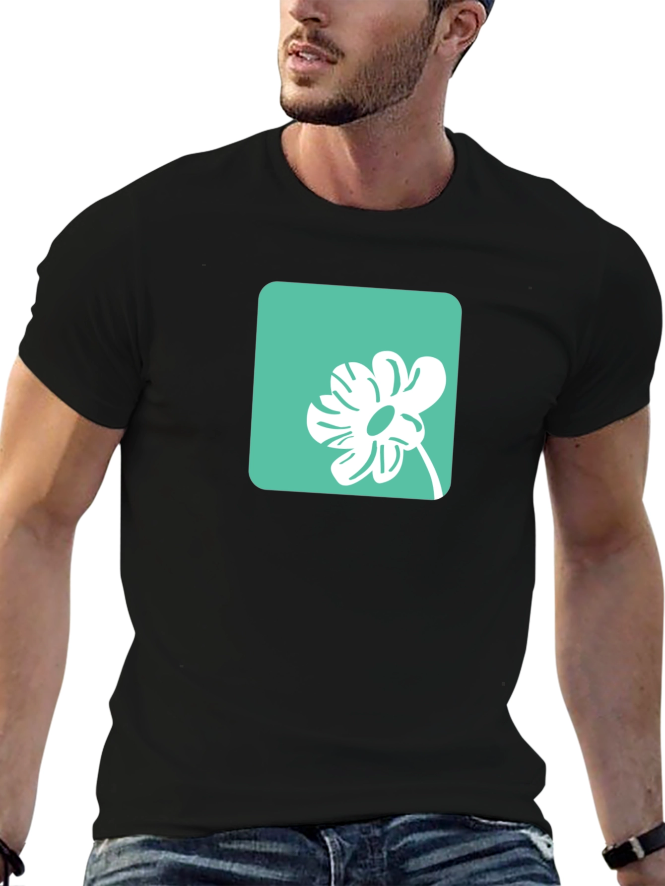 Modern Flower Graphic Tee - Casual Style