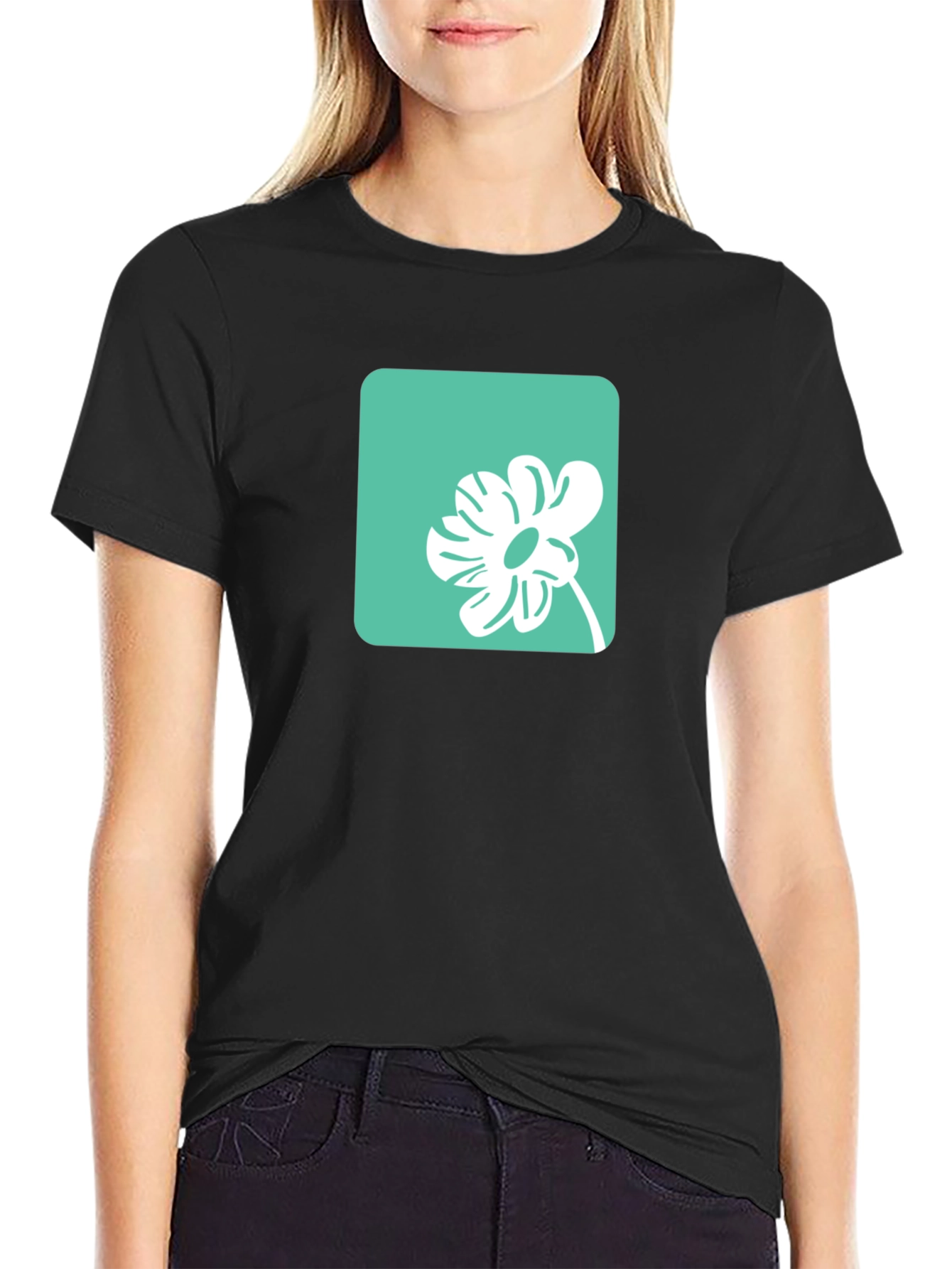 Modern Flower Graphic Tee - Casual Style