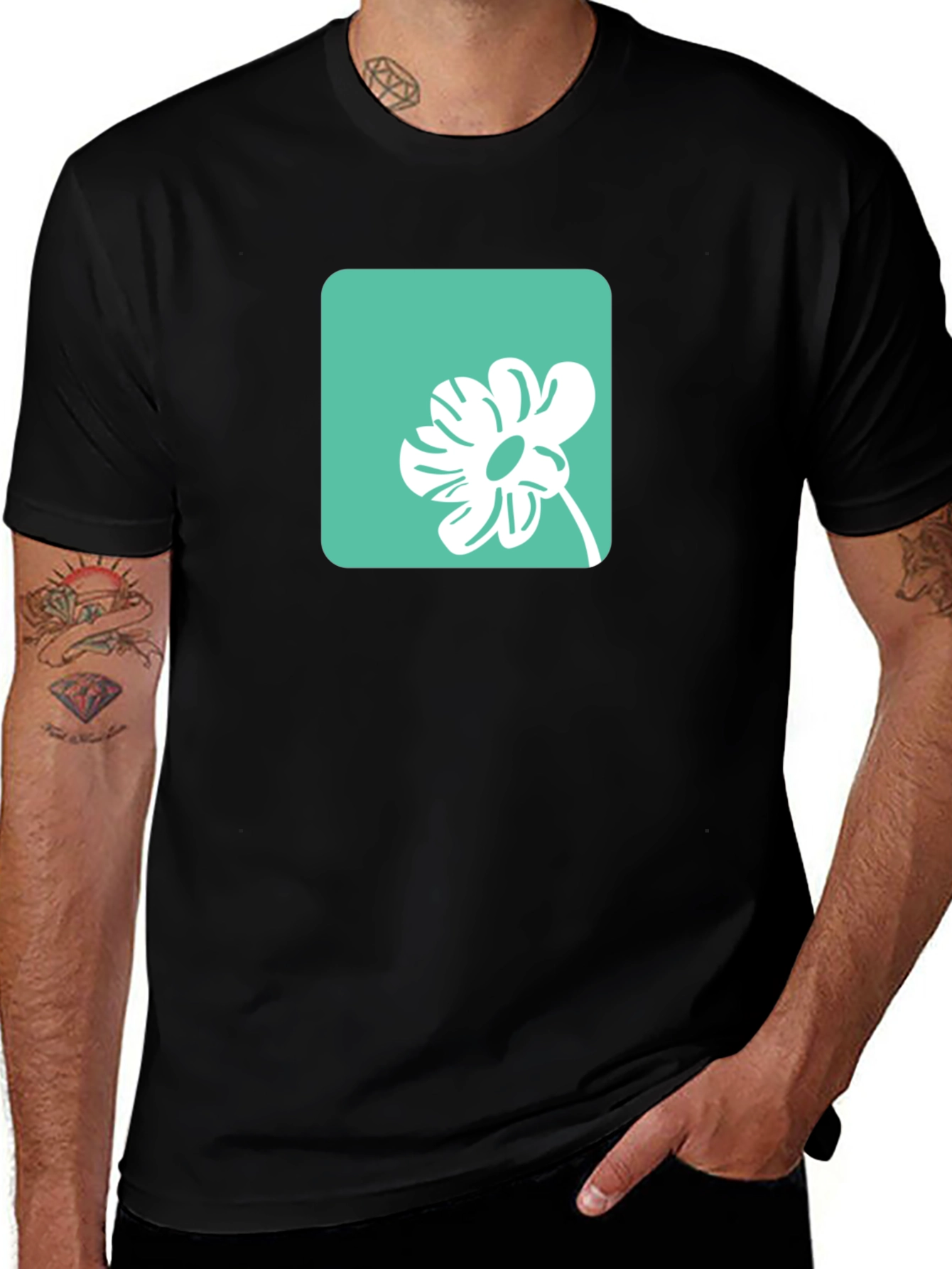 Modern Flower Graphic Tee - Casual Style