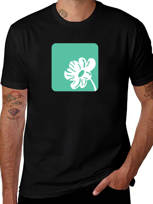 Modern Flower Graphic Tee - Casual Style