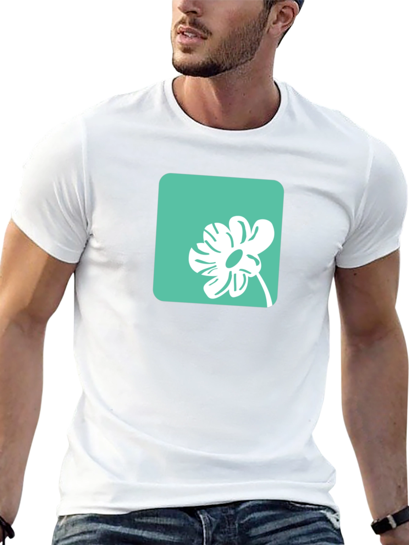 Modern Flower Graphic Tee - Casual Style