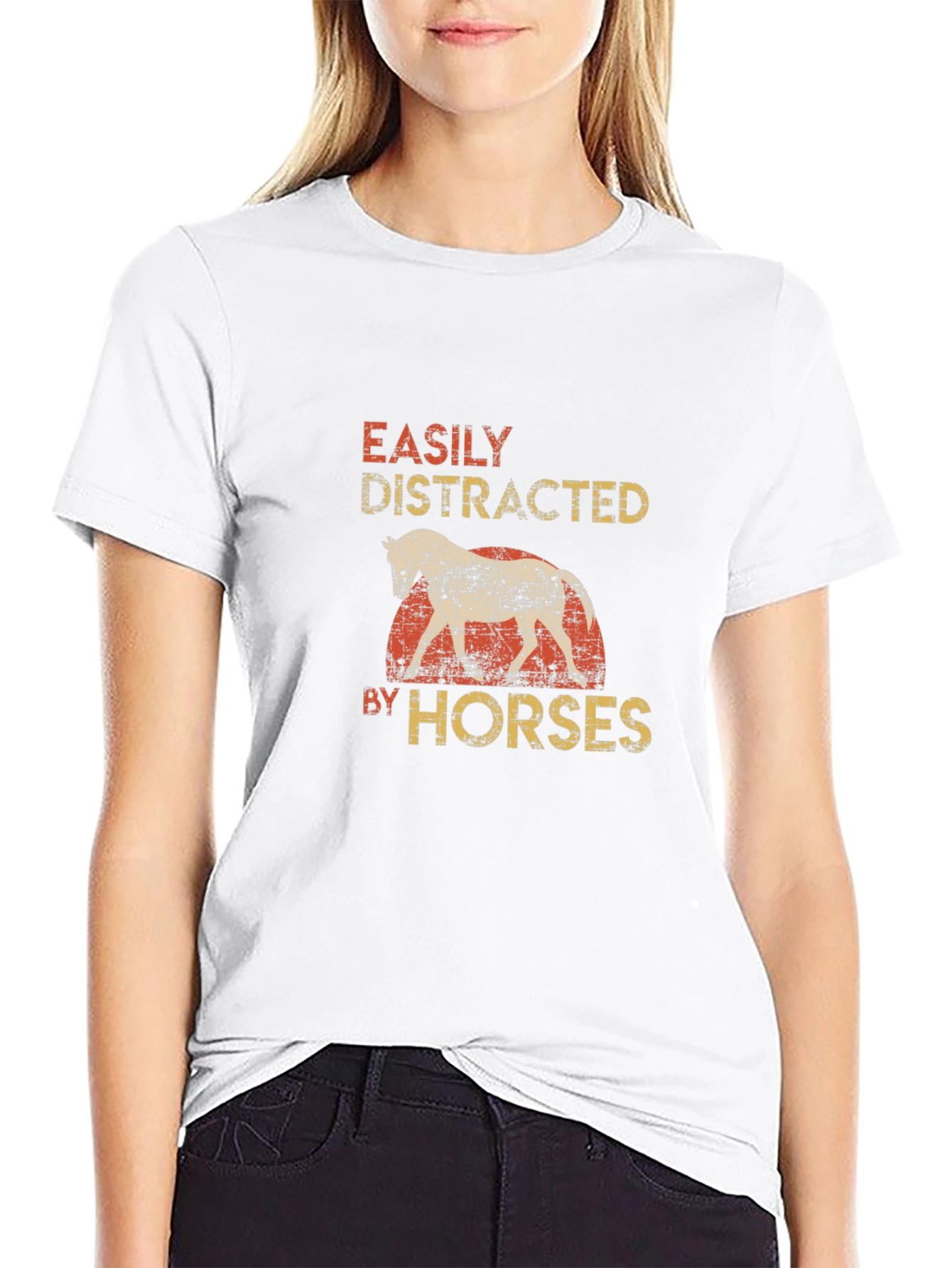 Easily Distracted By Horses Graphic T-Shirt