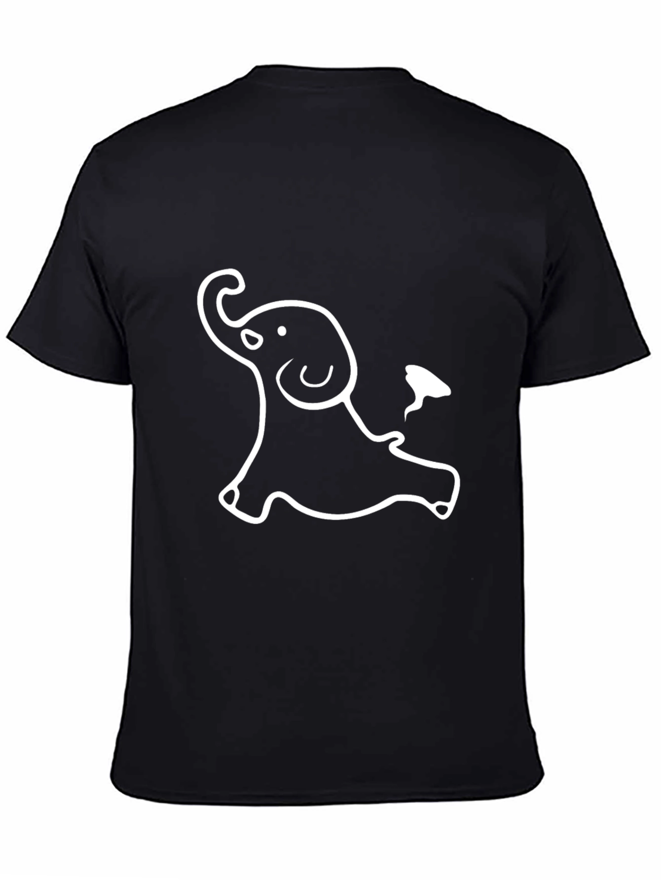 Cute Elephant Graphic T-Shirt - Black