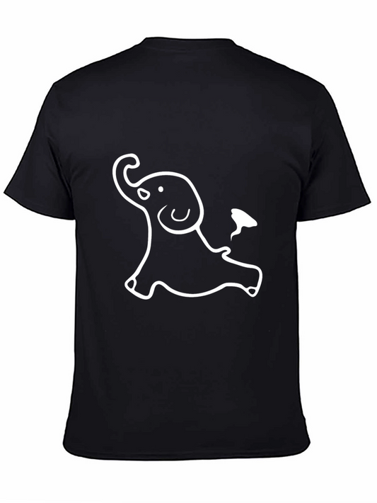 Cute Elephant Graphic T-Shirt - Black