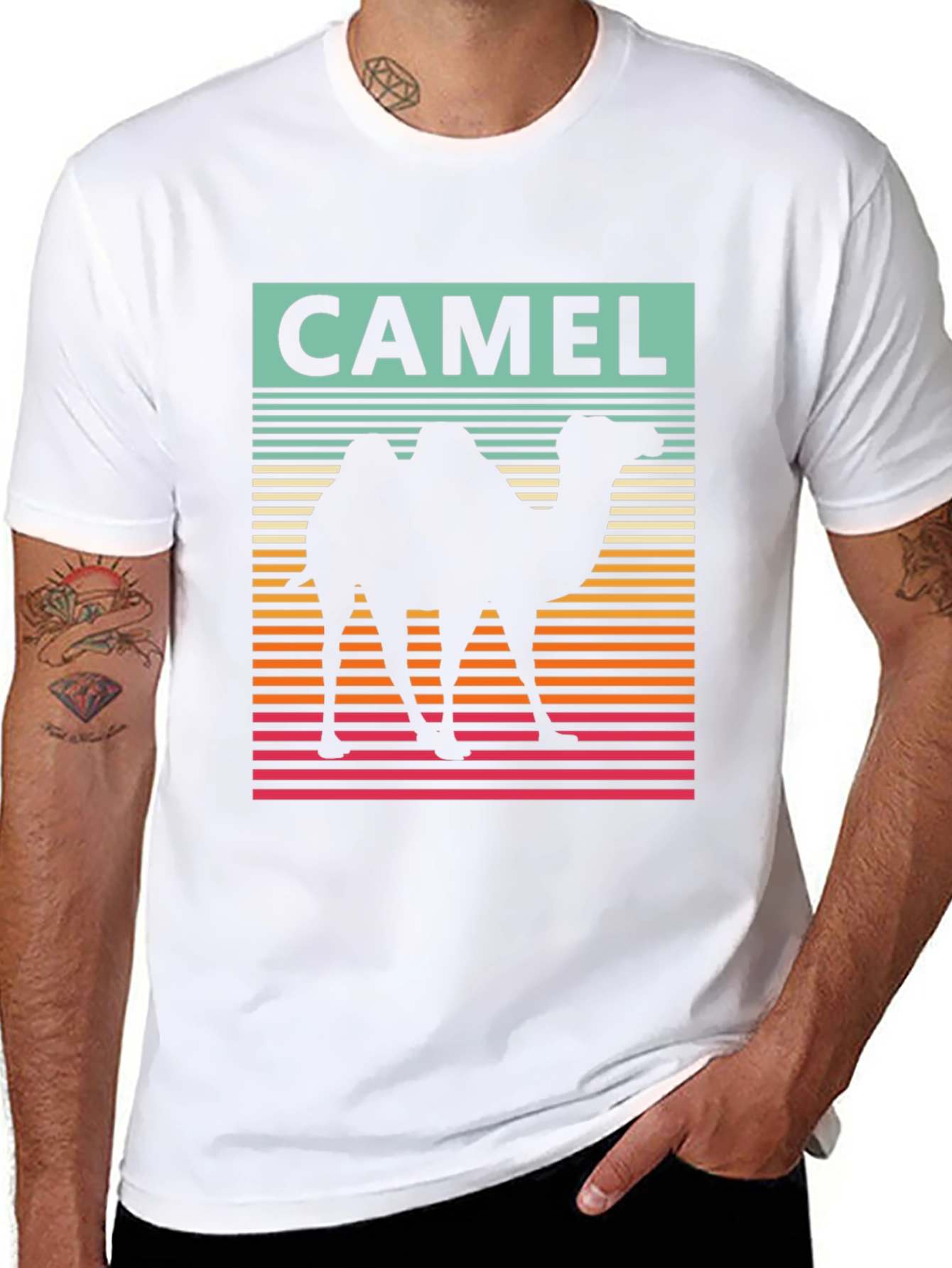 Retro CAMEL Graphic Tee - Mens Black T-Shirt