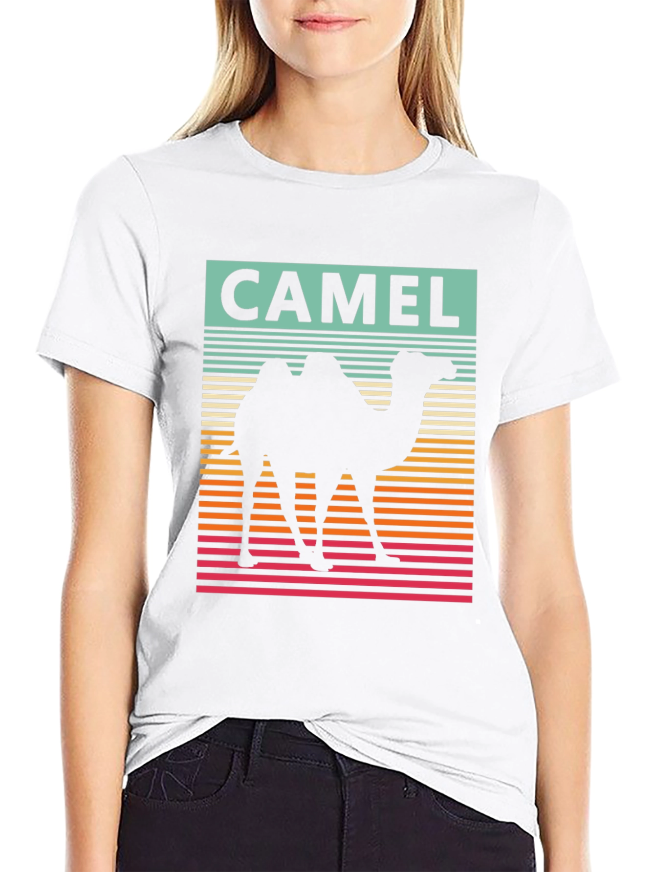Retro CAMEL Graphic Tee - Mens Black T-Shirt