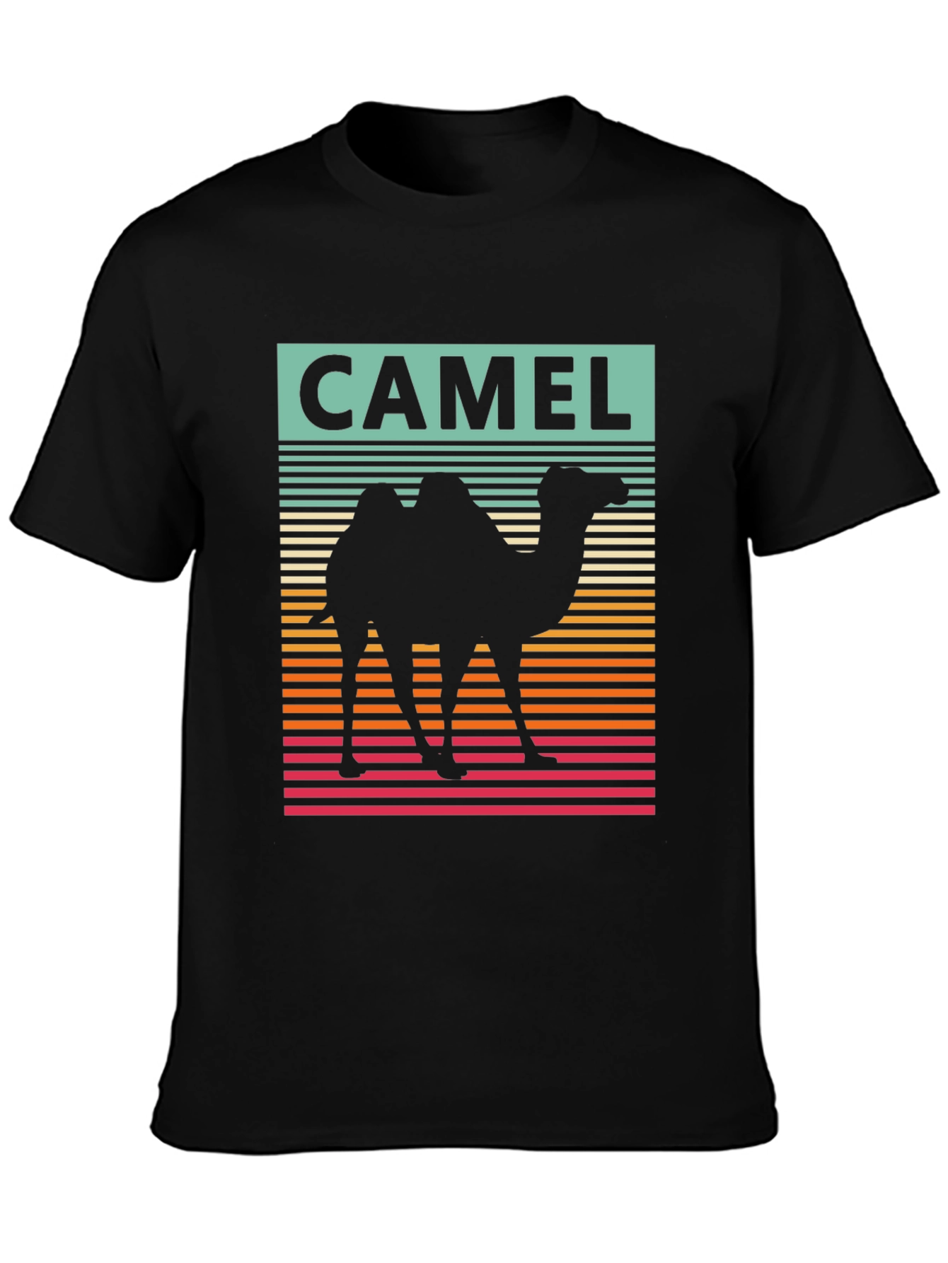 Retro CAMEL Graphic Tee - Mens Black T-Shirt
