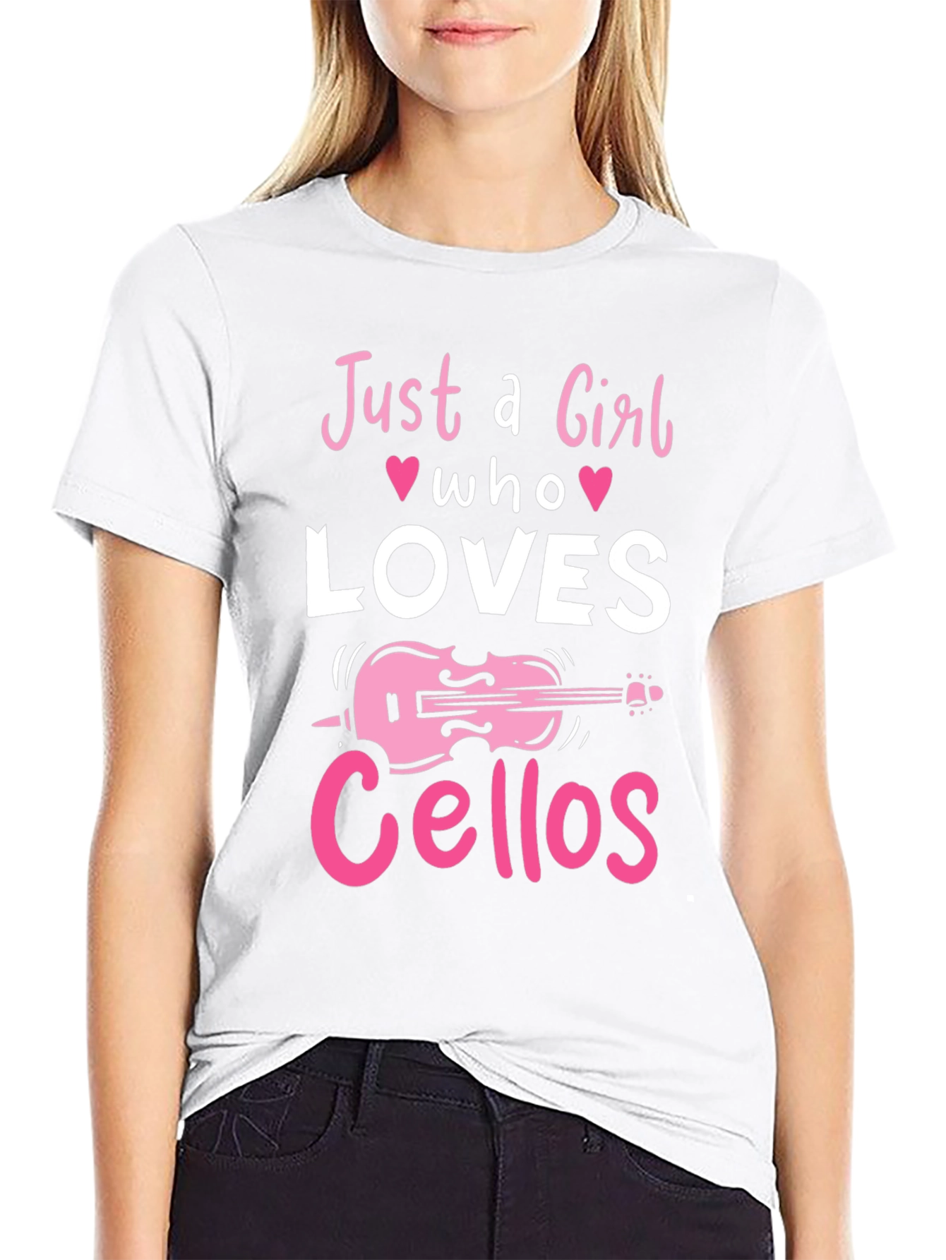 Just a Girl Who Loves Cellos Black T-Shirt