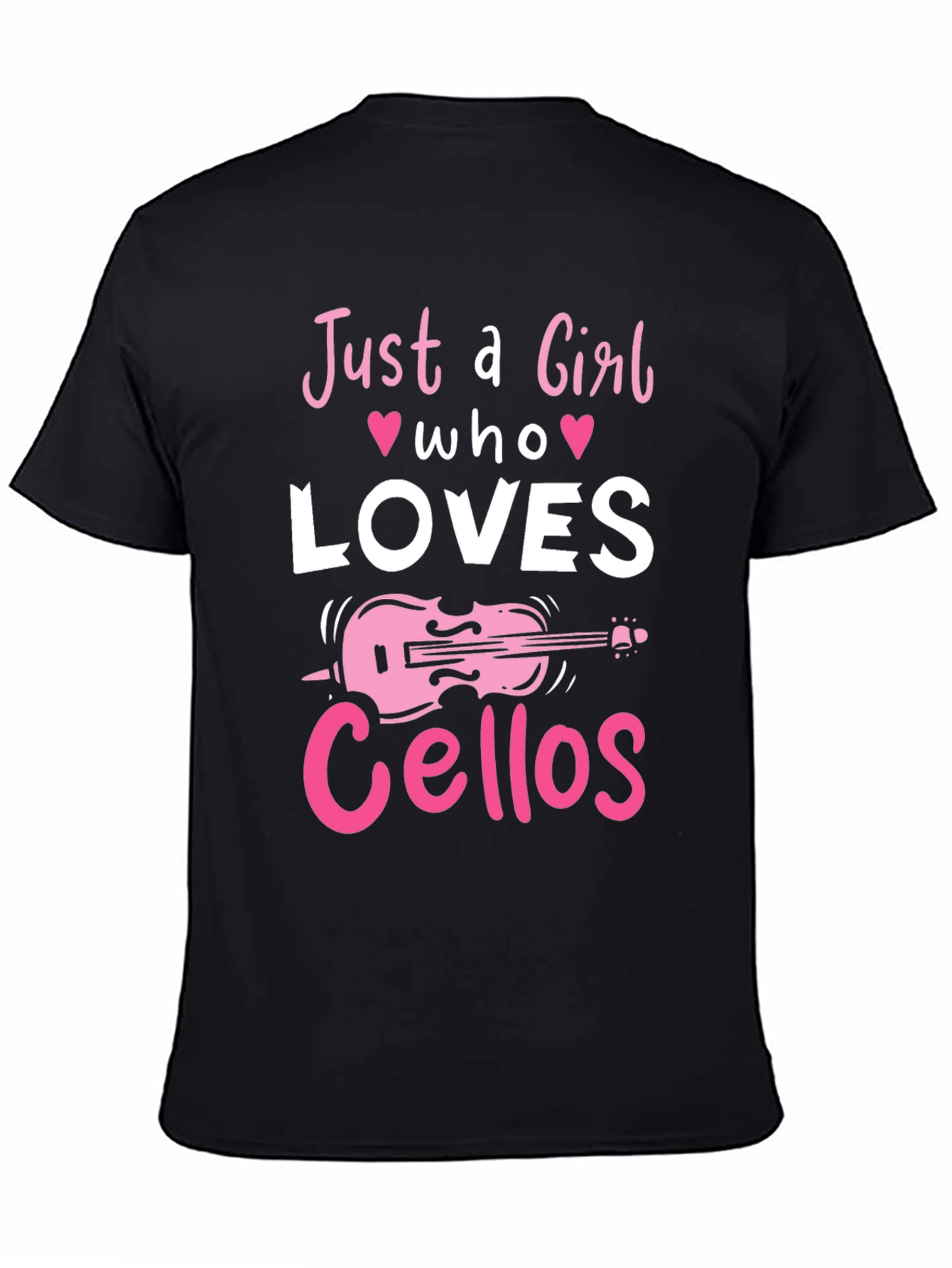 Just a Girl Who Loves Cellos Black T-Shirt