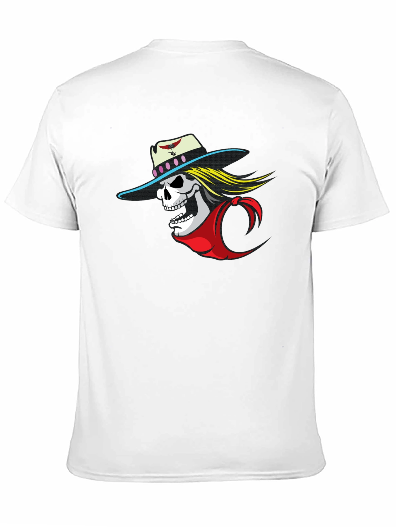 Skull Cowboy Graphic Tee - Black Cotton T-Shirt