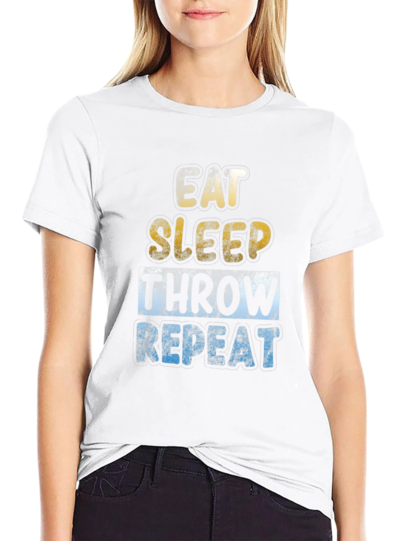 Eat Sleep Throw Repeat T-Shirt Funny Sports Tee