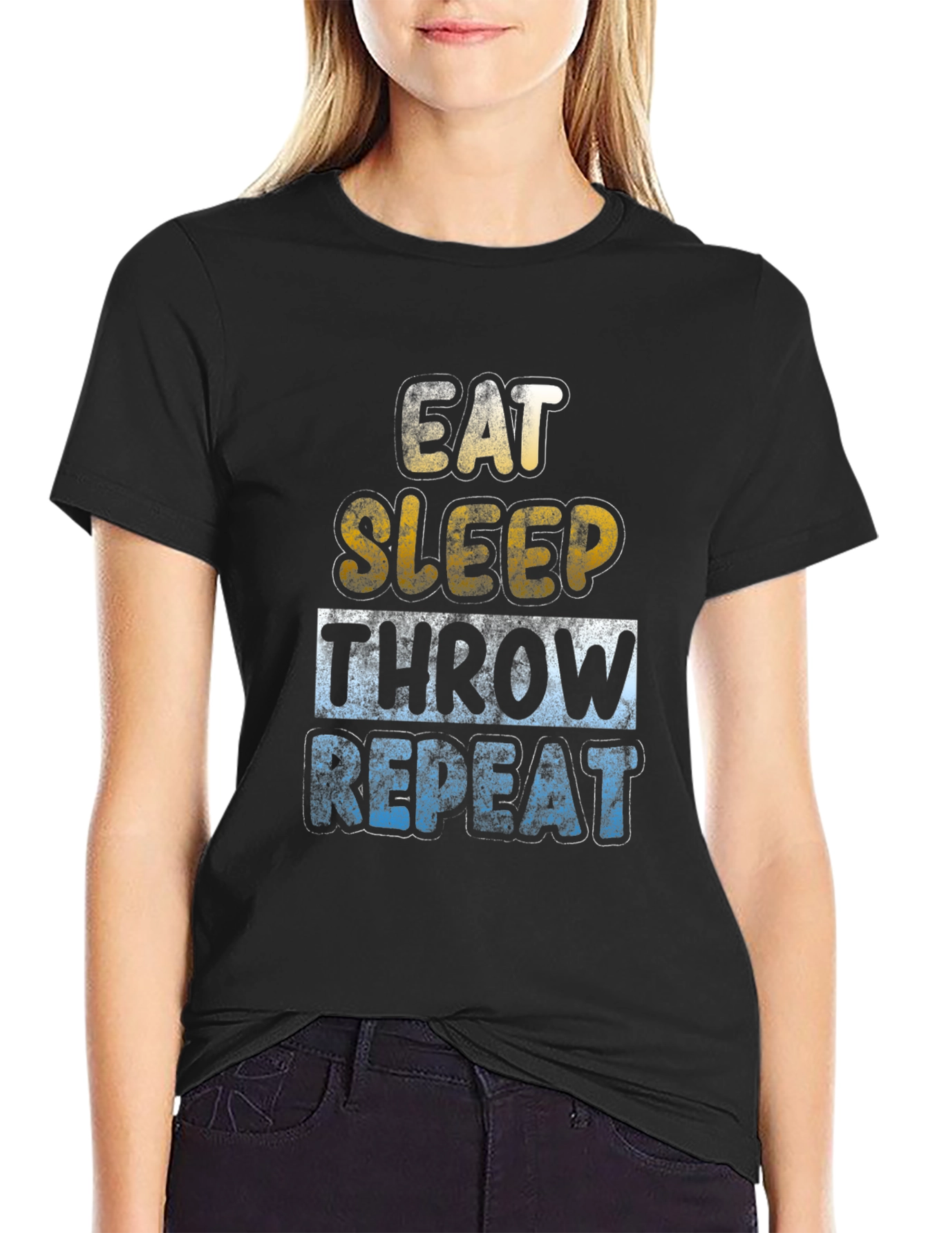Eat Sleep Throw Repeat T-Shirt Funny Sports Tee
