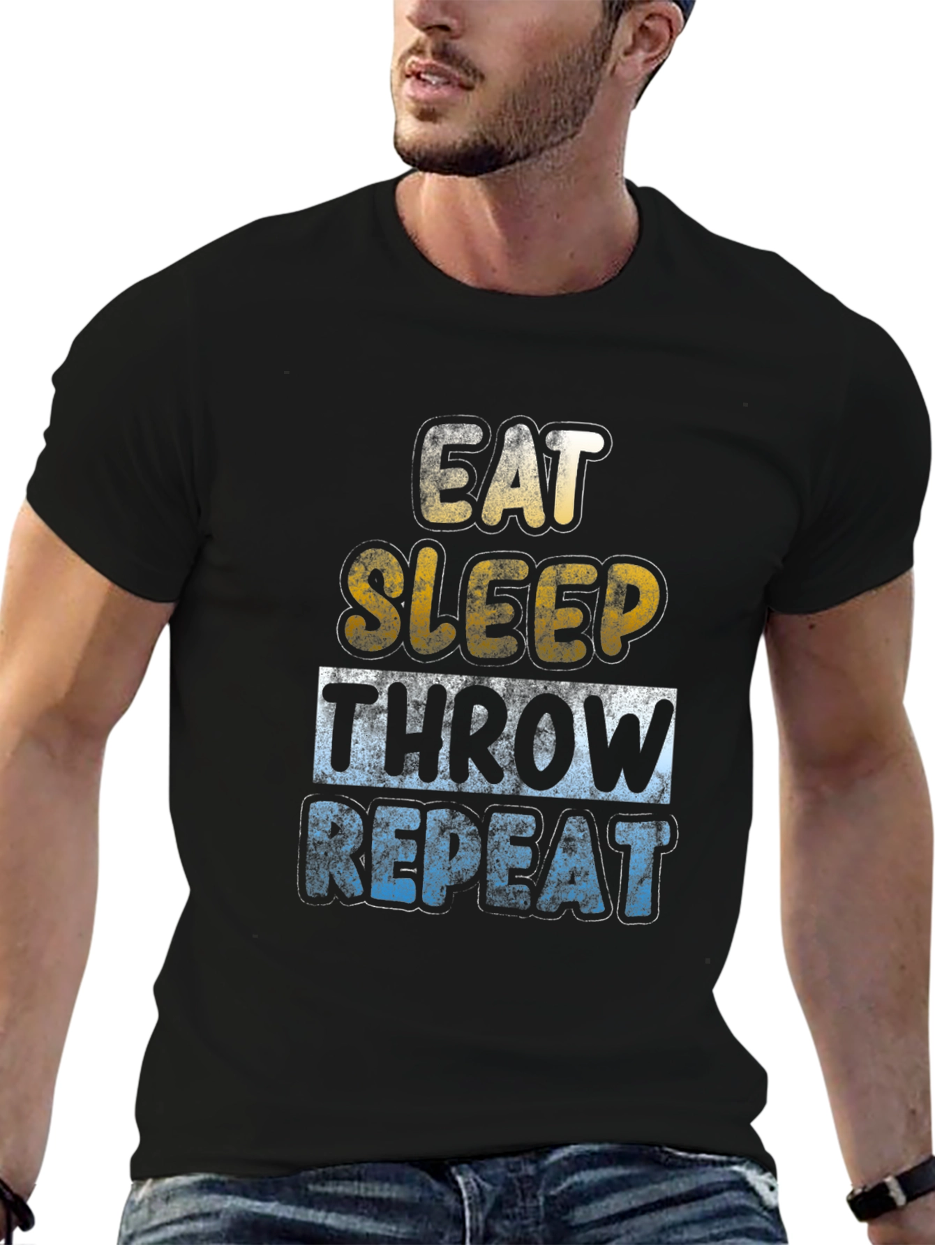 Eat Sleep Throw Repeat T-Shirt Funny Sports Tee