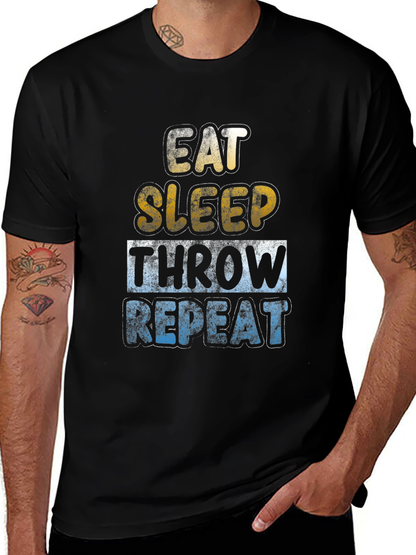 Eat Sleep Throw Repeat T-Shirt Funny Sports Tee