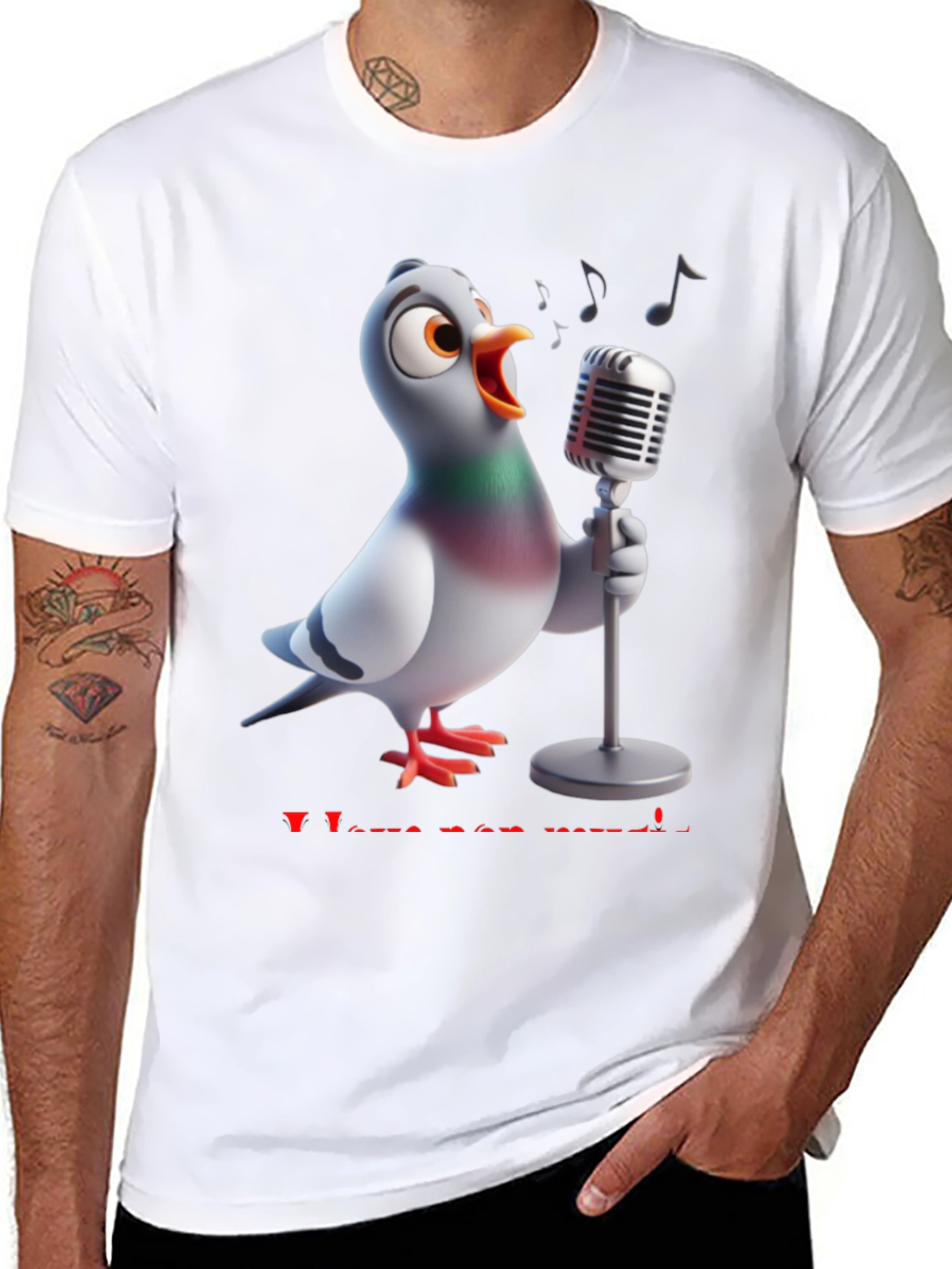 Singing Pigeon T-Shirt - I Love See Music
