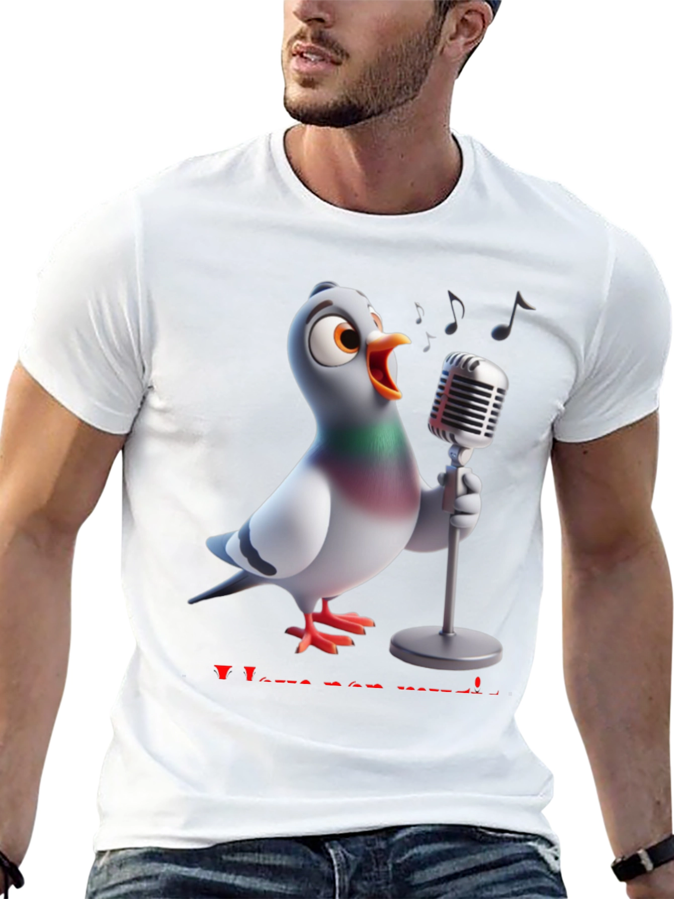 Singing Pigeon T-Shirt - I Love See Music