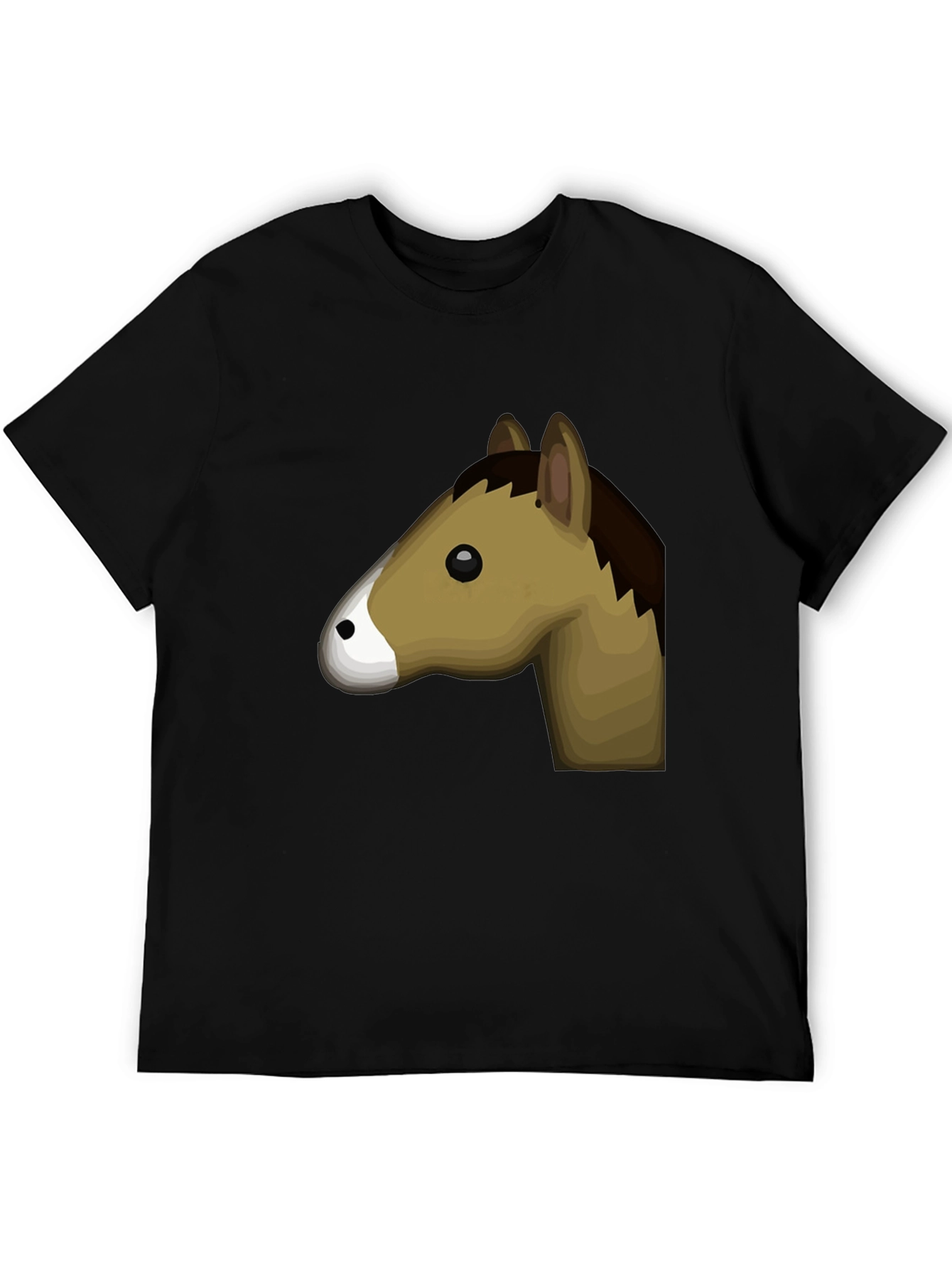 Horse Graphic Tee - Black Cotton T-Shirt