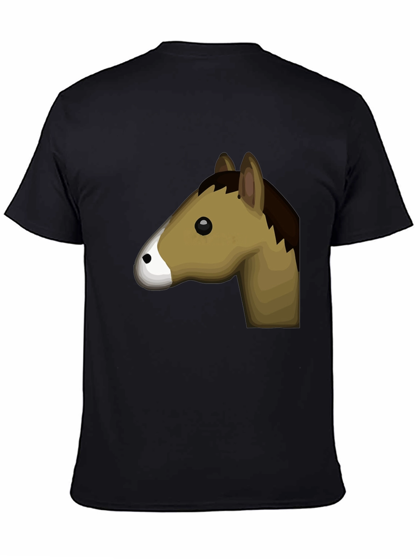 Horse Graphic Tee - Black Cotton T-Shirt