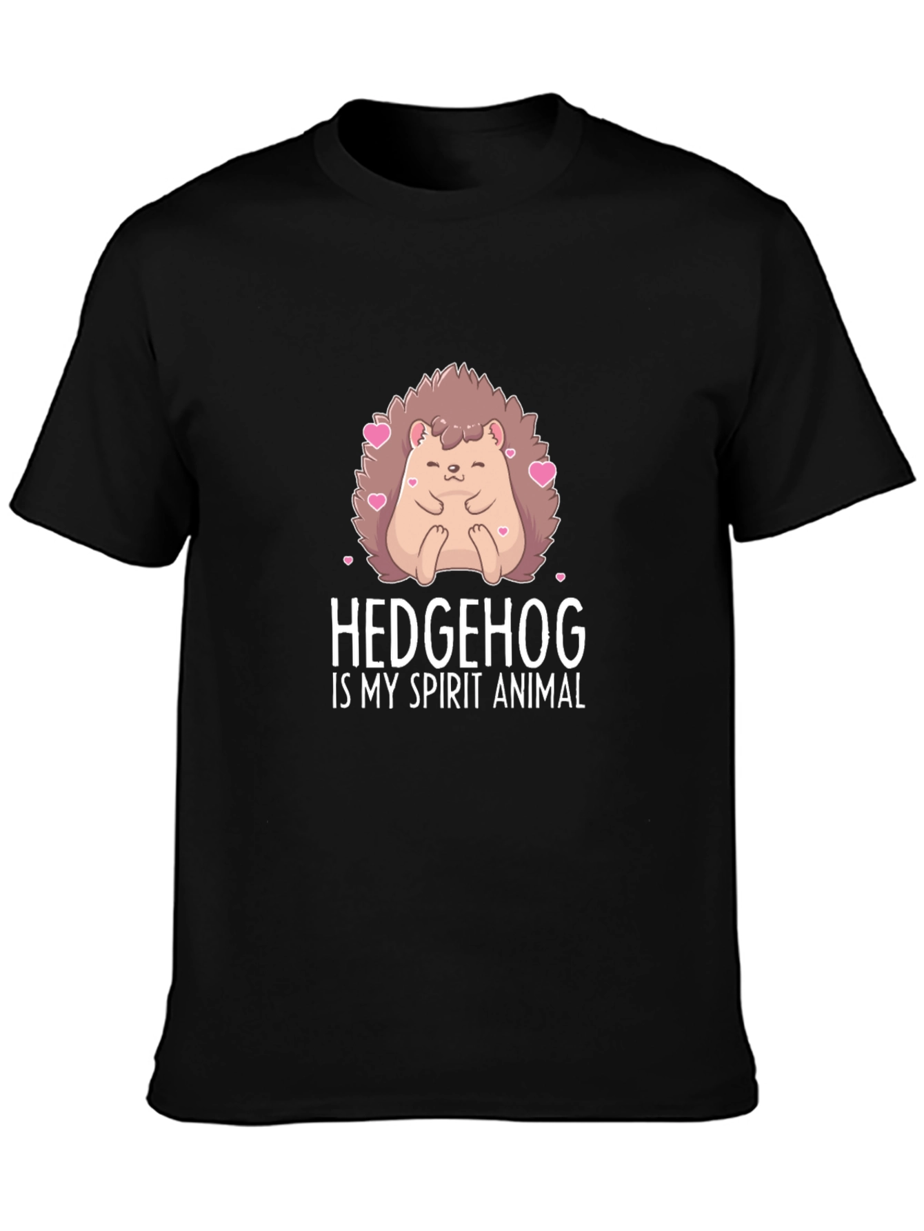 Hedgehog Spirit Animal Black T-Shirt