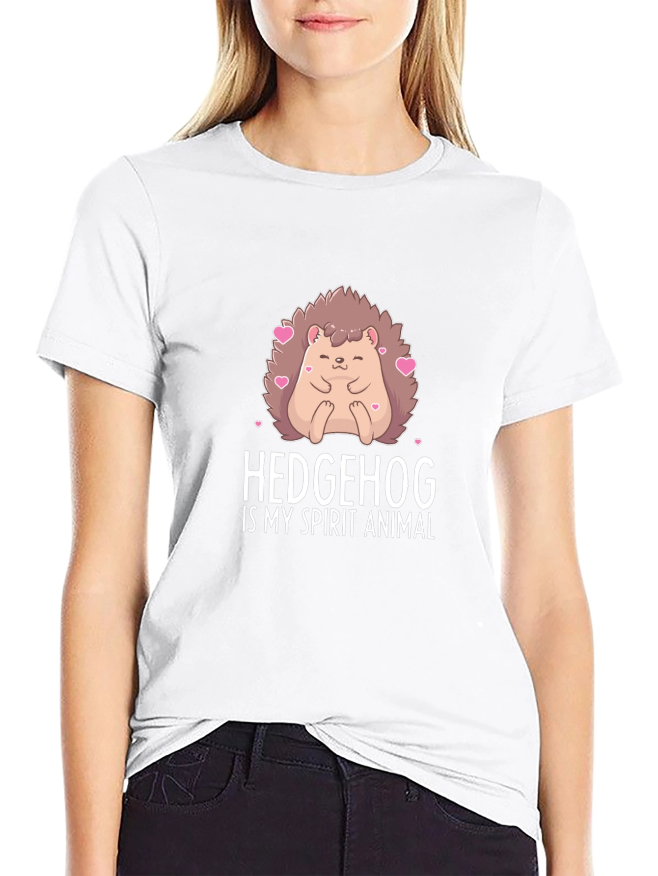 Hedgehog Spirit Animal Black T-Shirt