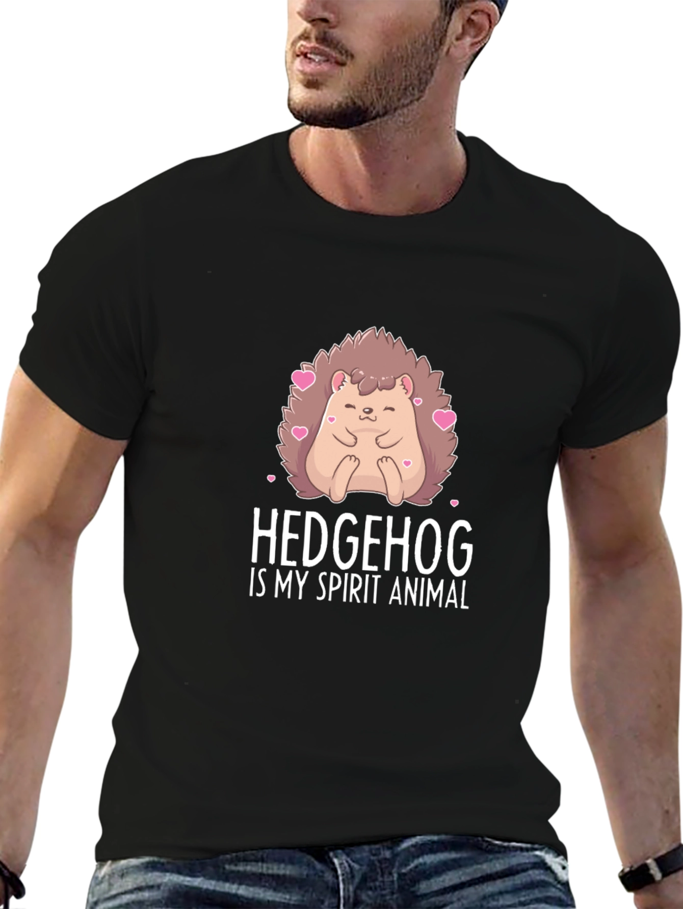 Hedgehog Spirit Animal Black T-Shirt