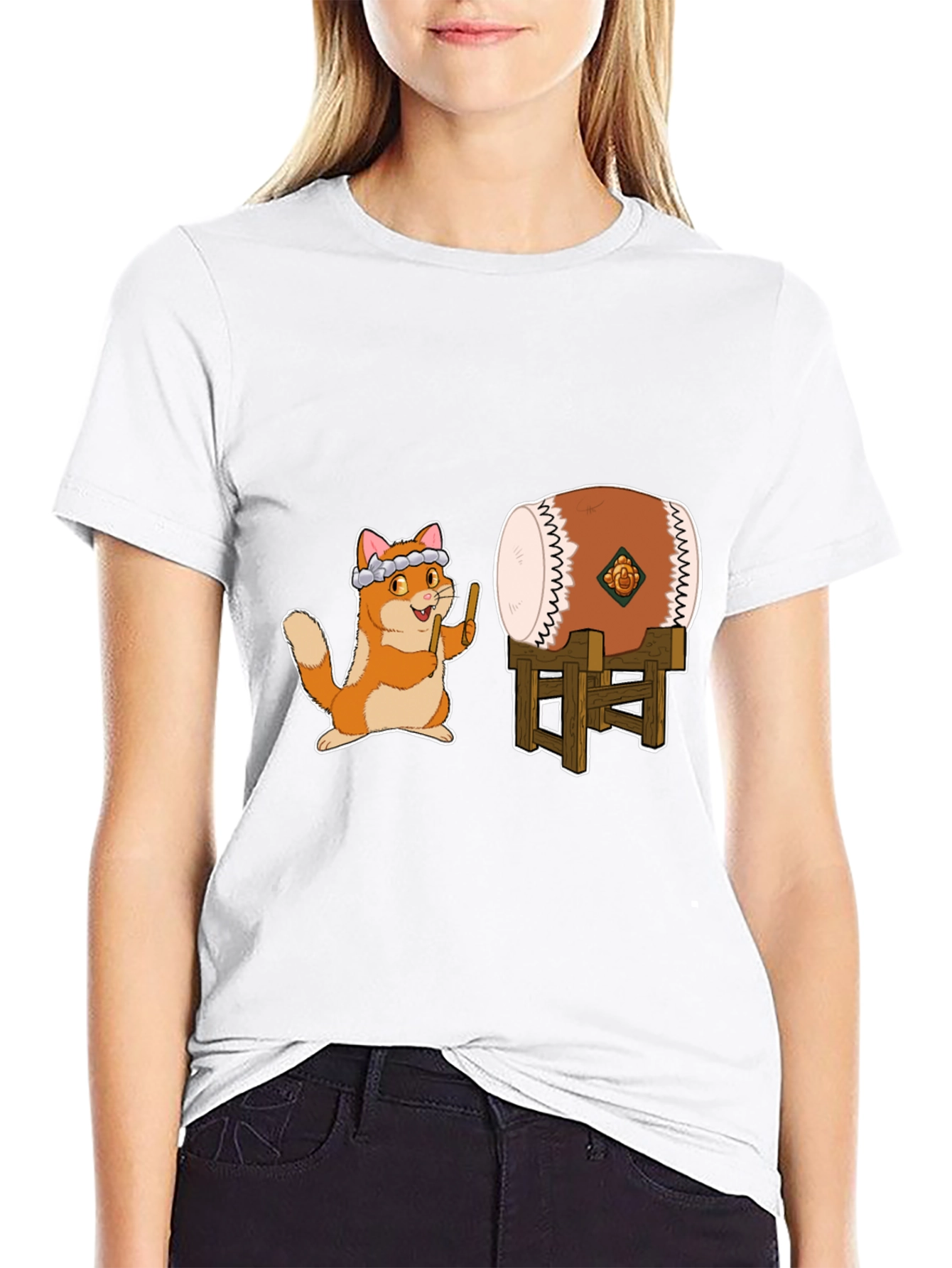 Cat Drummer Graphic Tee