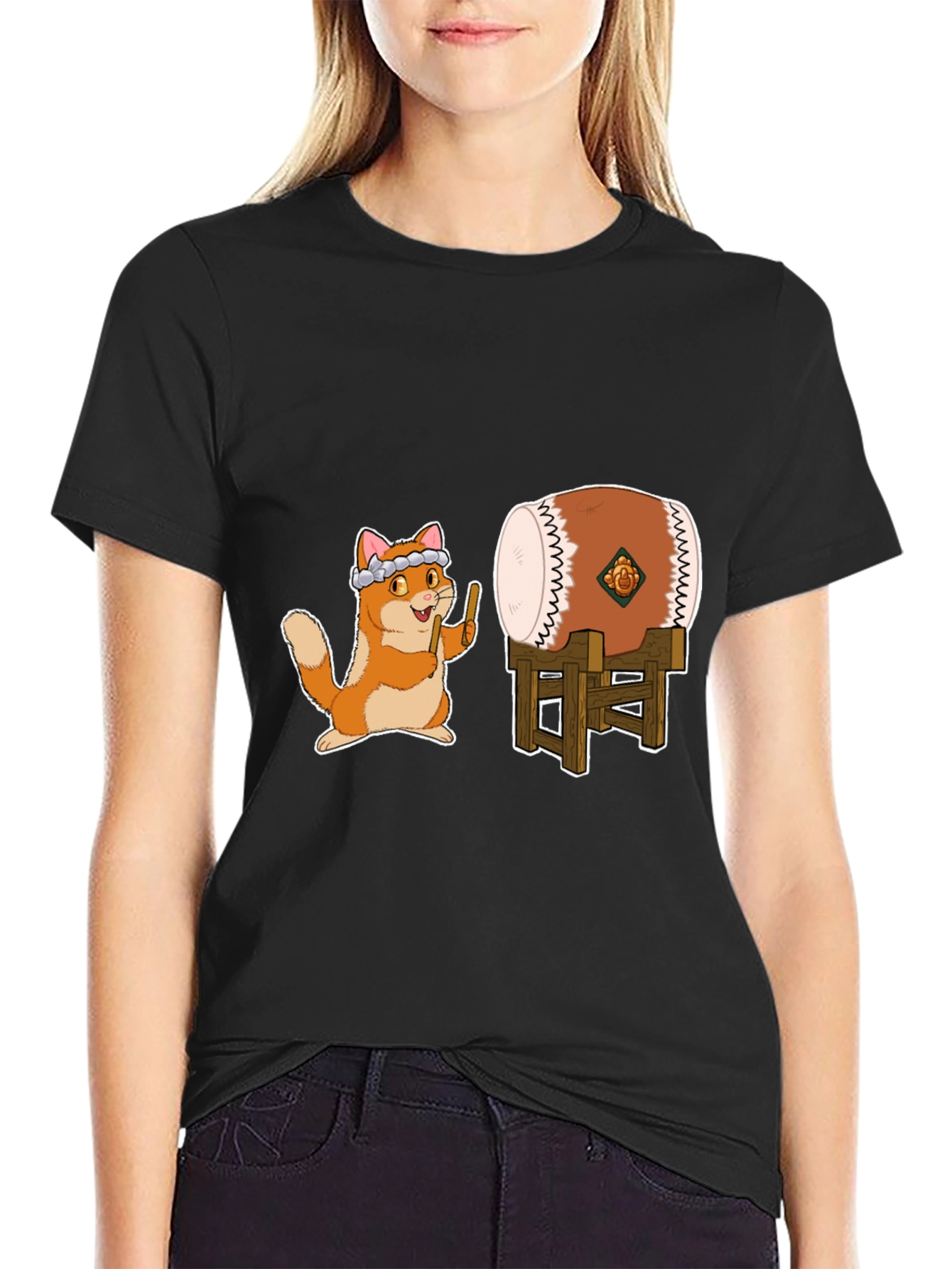 Cat Drummer Graphic Tee