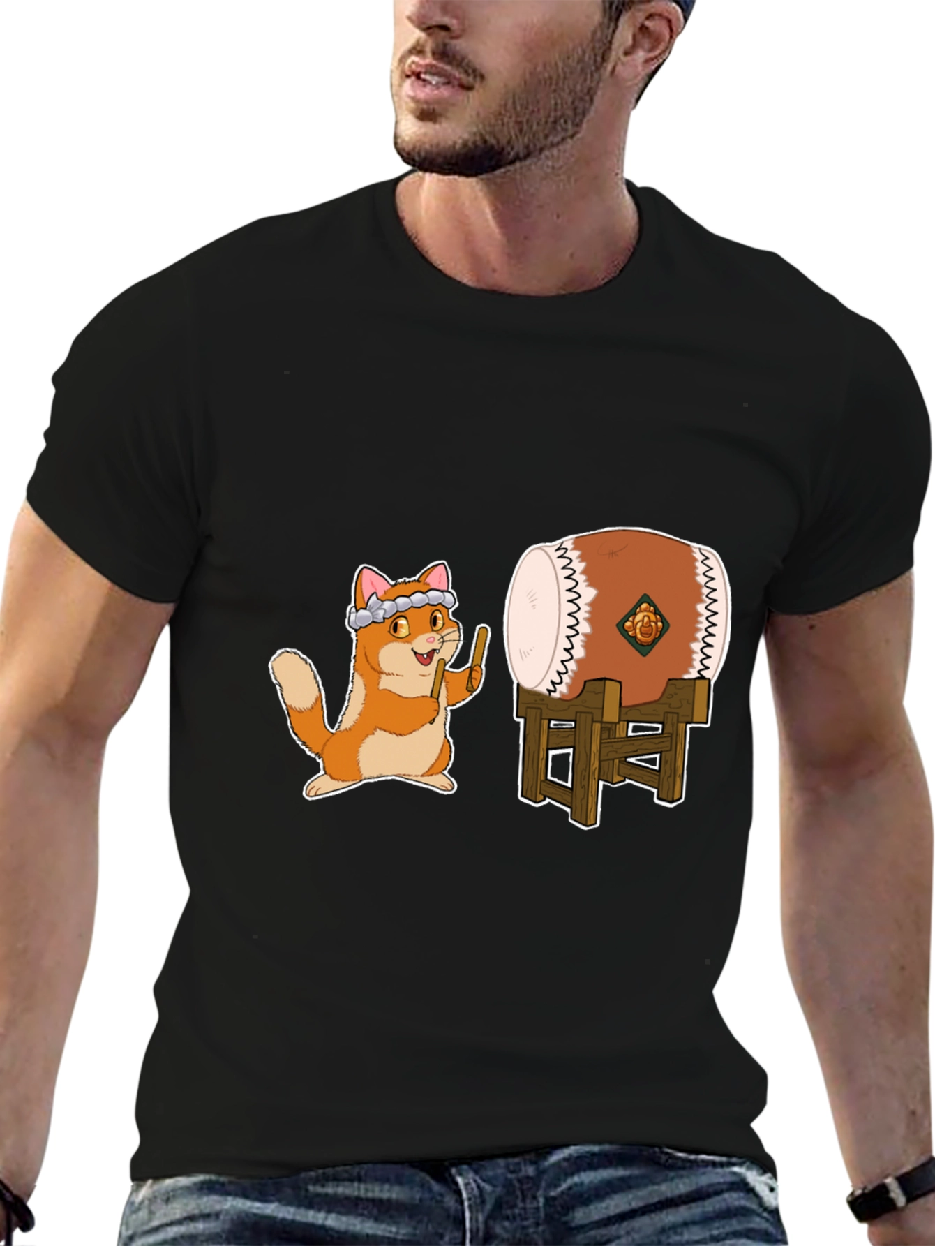 Cat Drummer Graphic Tee