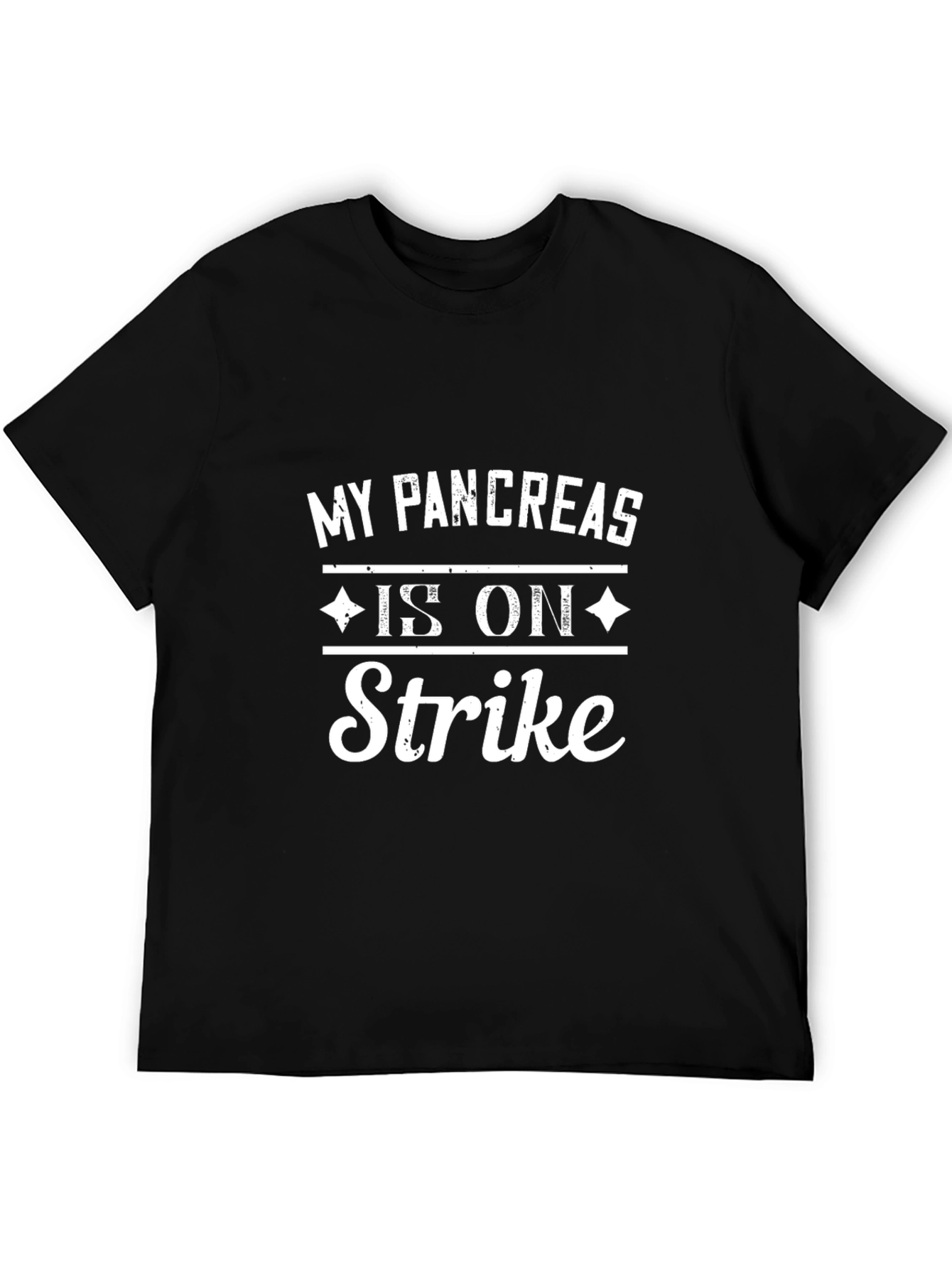 My Pancreas is on Strike Black T-Shirt