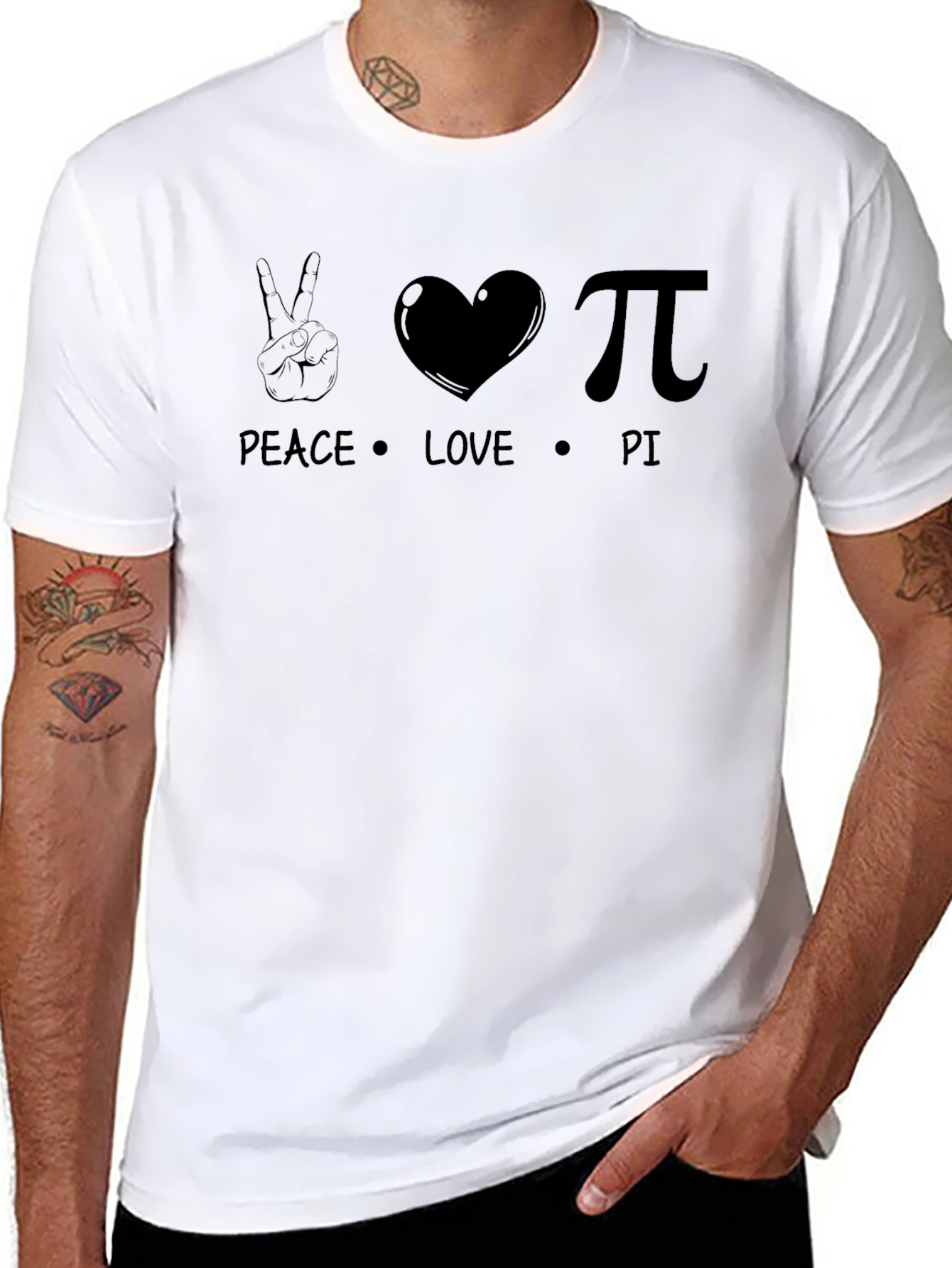 Peace Love Pi Black Graphic T-Shirt