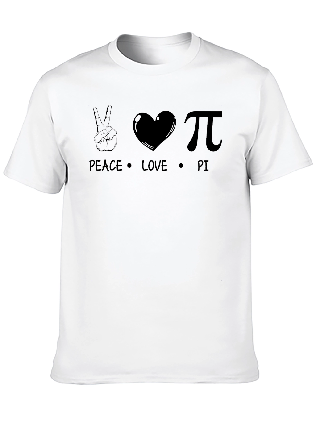 Peace Love Pi Black Graphic T-Shirt