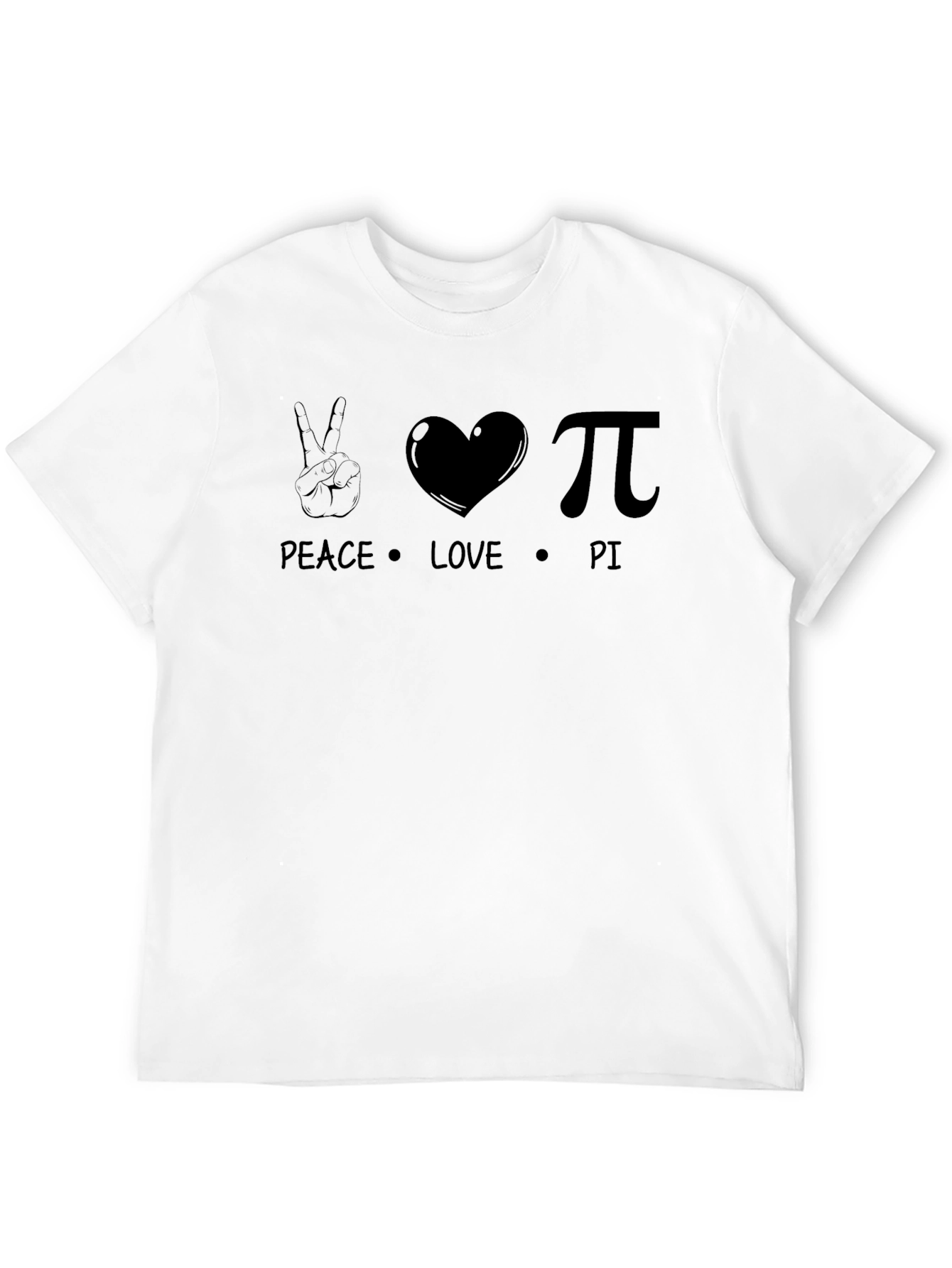 Peace Love Pi Black Graphic T-Shirt