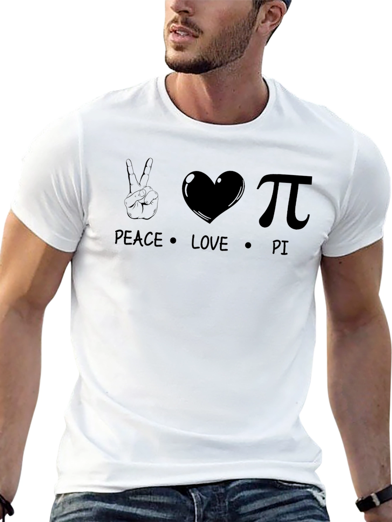 Peace Love Pi Black Graphic T-Shirt